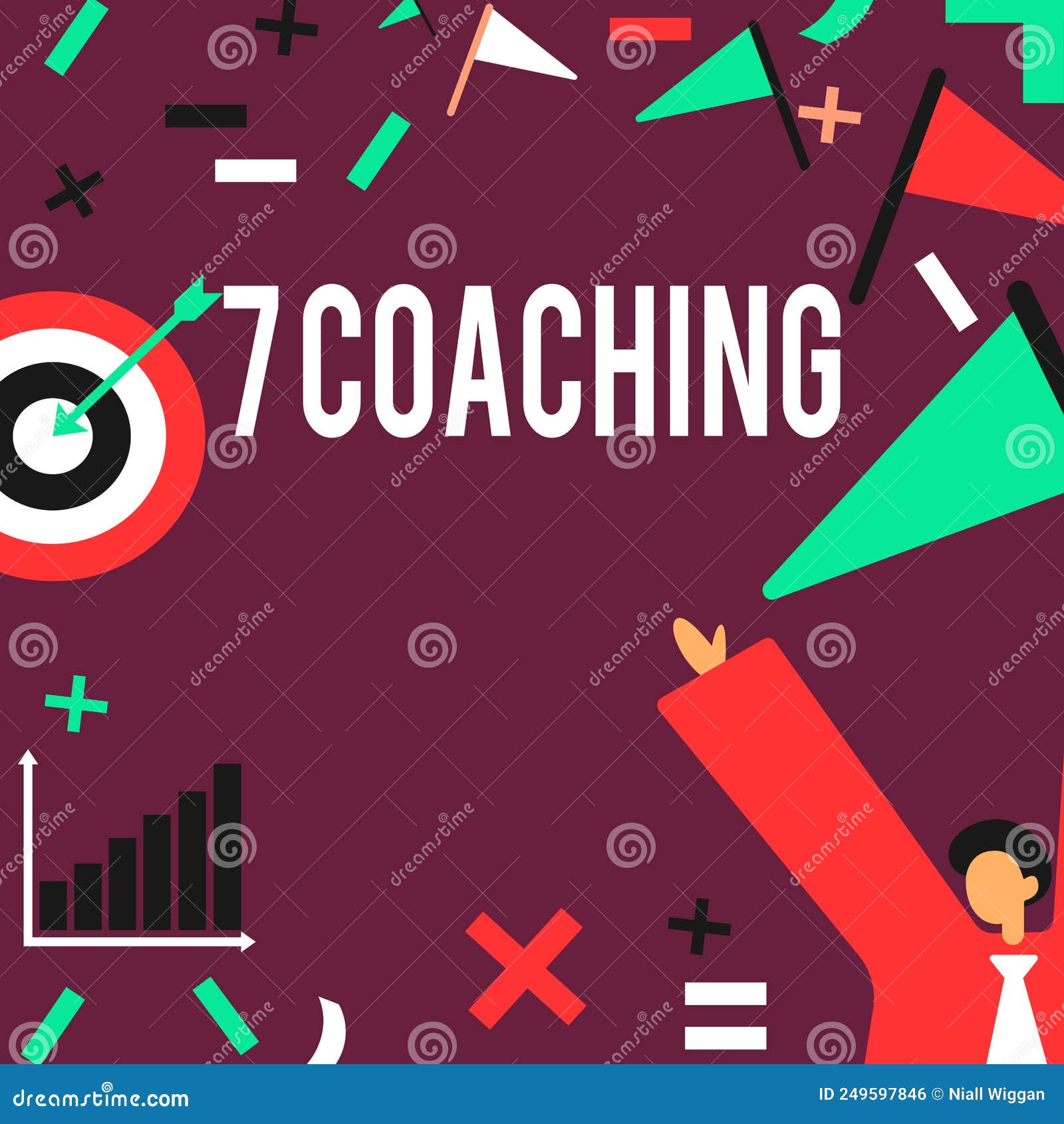 hand writing sign 7 coaching. business approach refers to a number of figures regarding business to be succesful