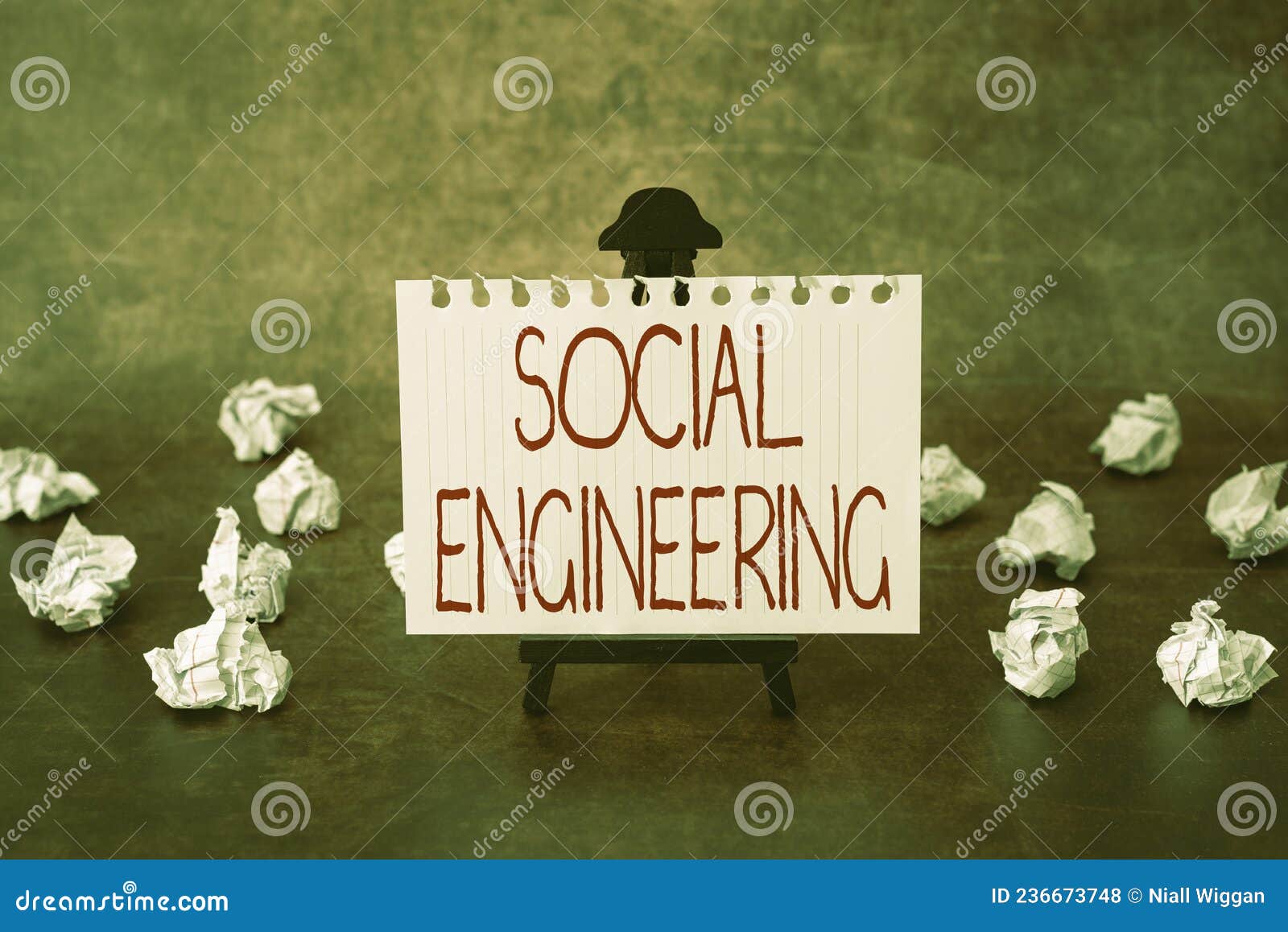 hand writing sign social engineering. business concept psychological manipulation gain access thru fraud thinking new