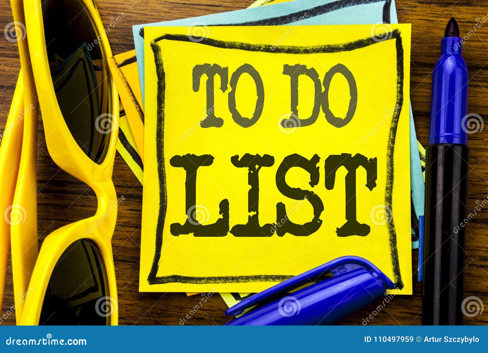 hand writing text caption inspiration showing to do list. business concept for plan lists remider written on sticky note paper, wo