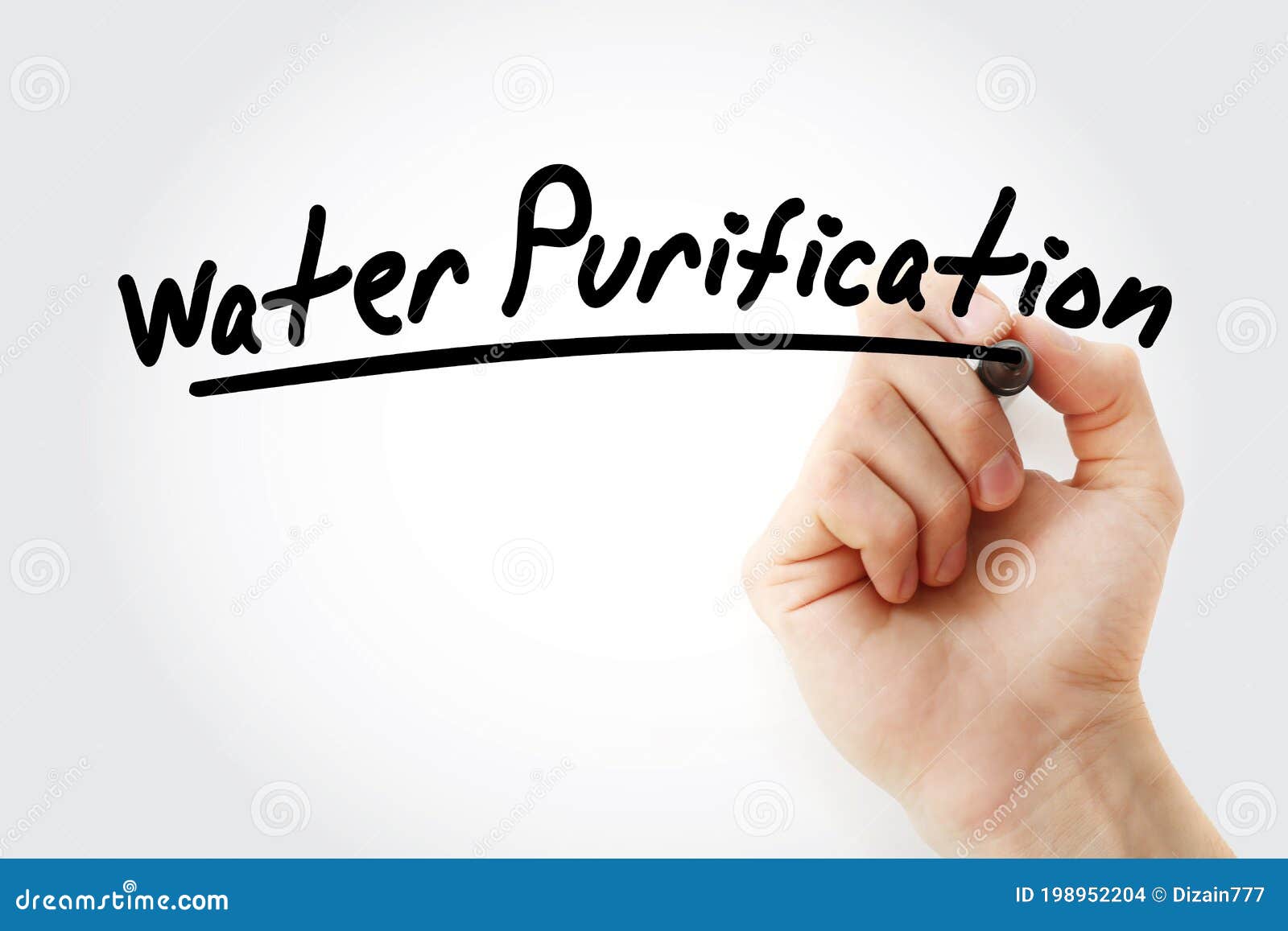 Hand Writing Water Purification with Marker Stock Photo - Image of  distillation, particles: 198952204