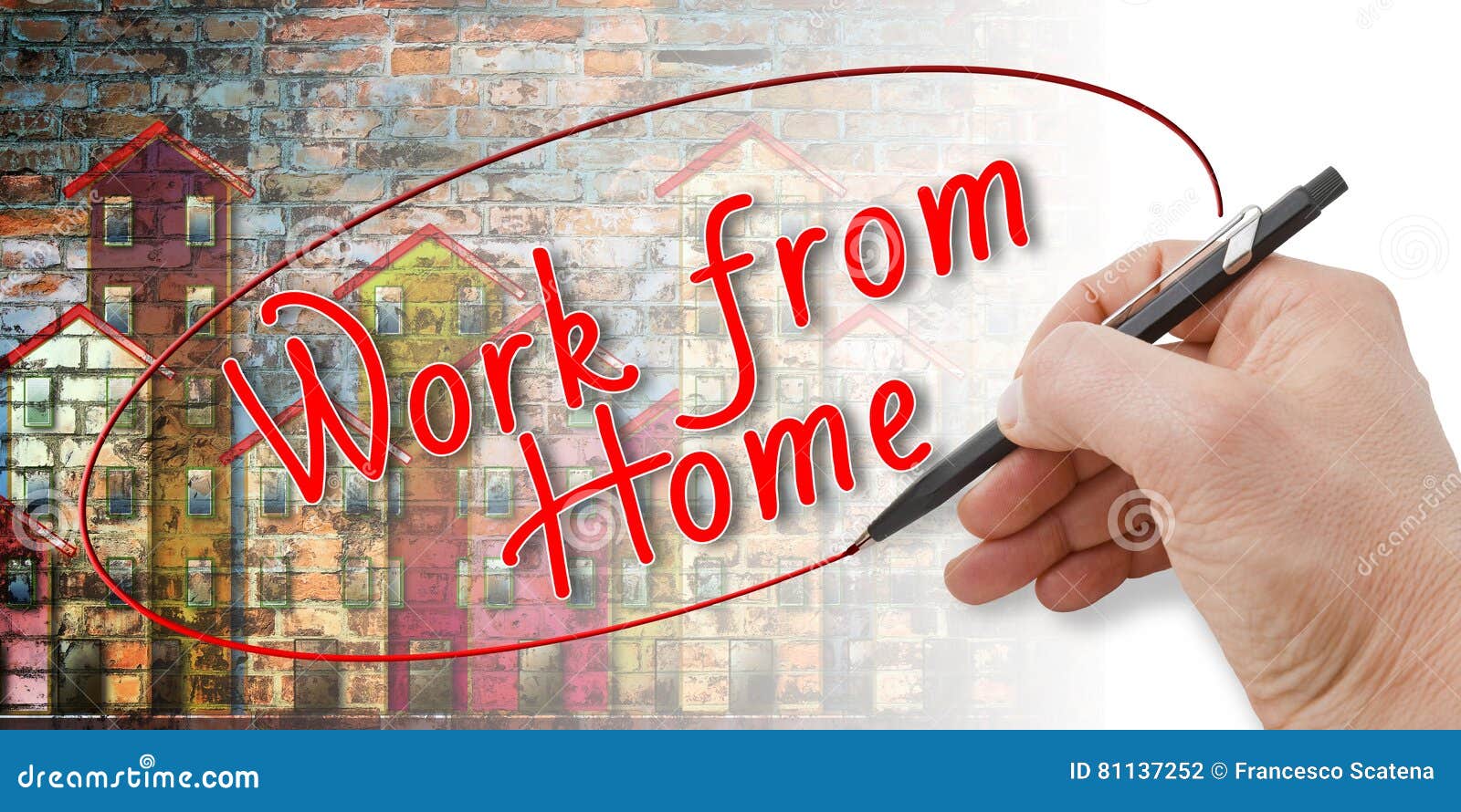 Hand Writing `Work from Home` Stock Photo - Image of connections, work