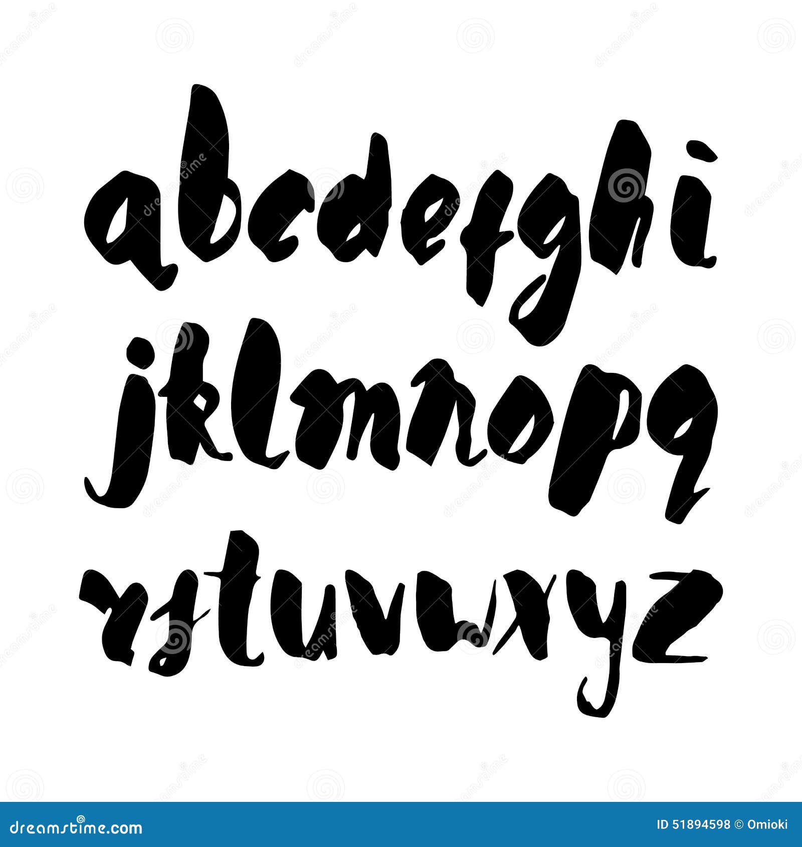 Hand Written Alphabet with Numbers and Symbols. Stock Vector ...