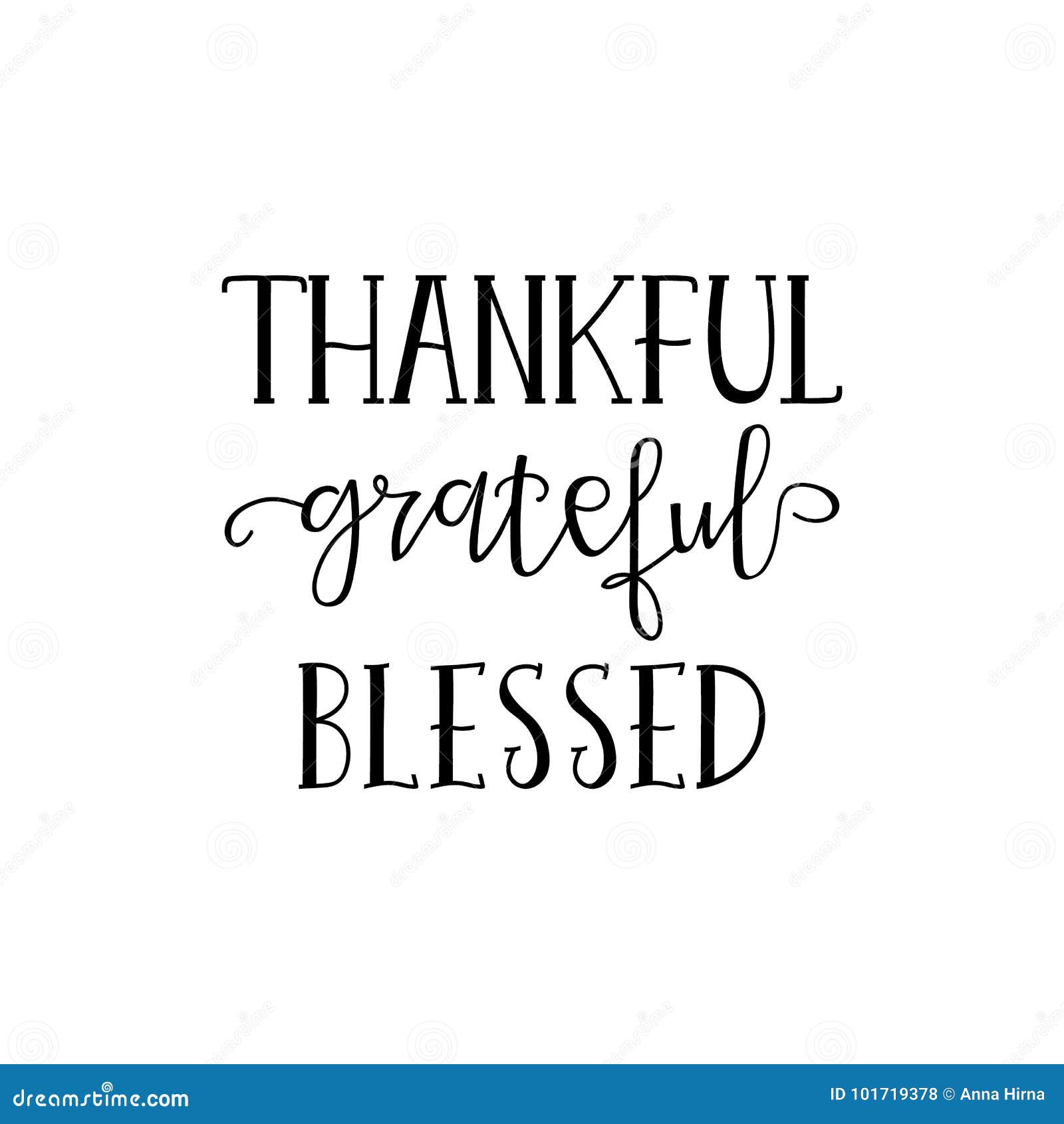 Download Thankful Grateful Blessed Simple Lettering. Calligraphy ...