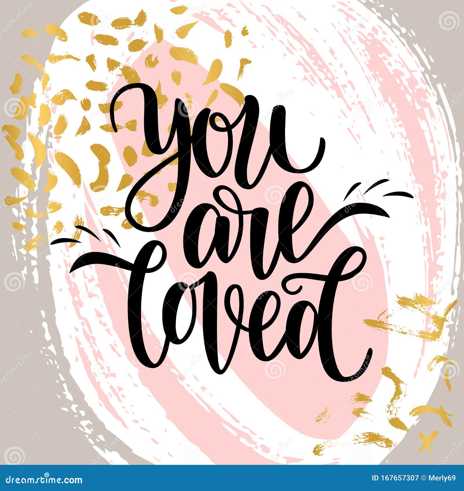 Hand Written You Are Loved Phrase. Card For Valentines Day, 14 February ...
