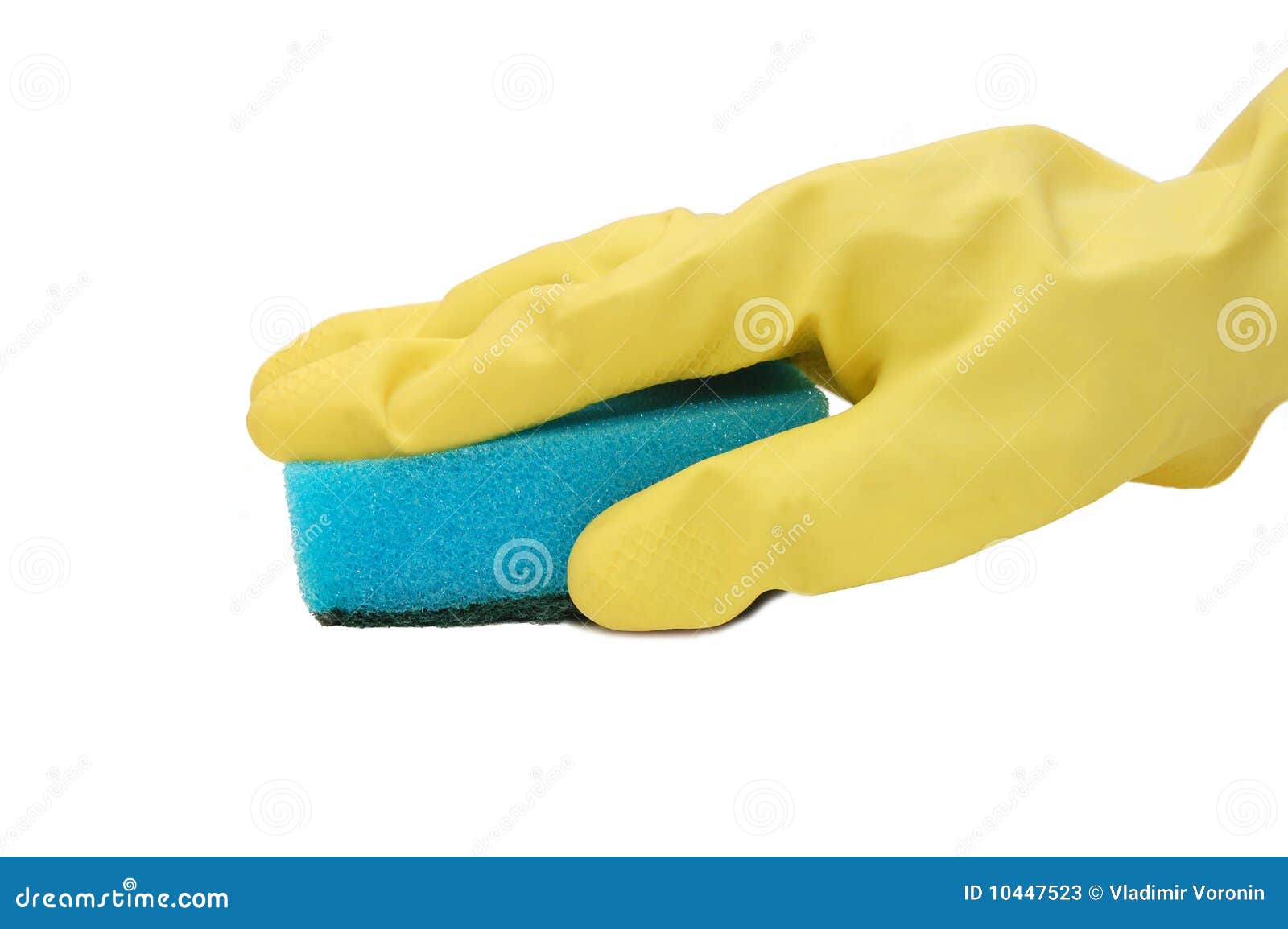 Hand in Yellow Glove with Sponge Stock Image Image of hand, dirty