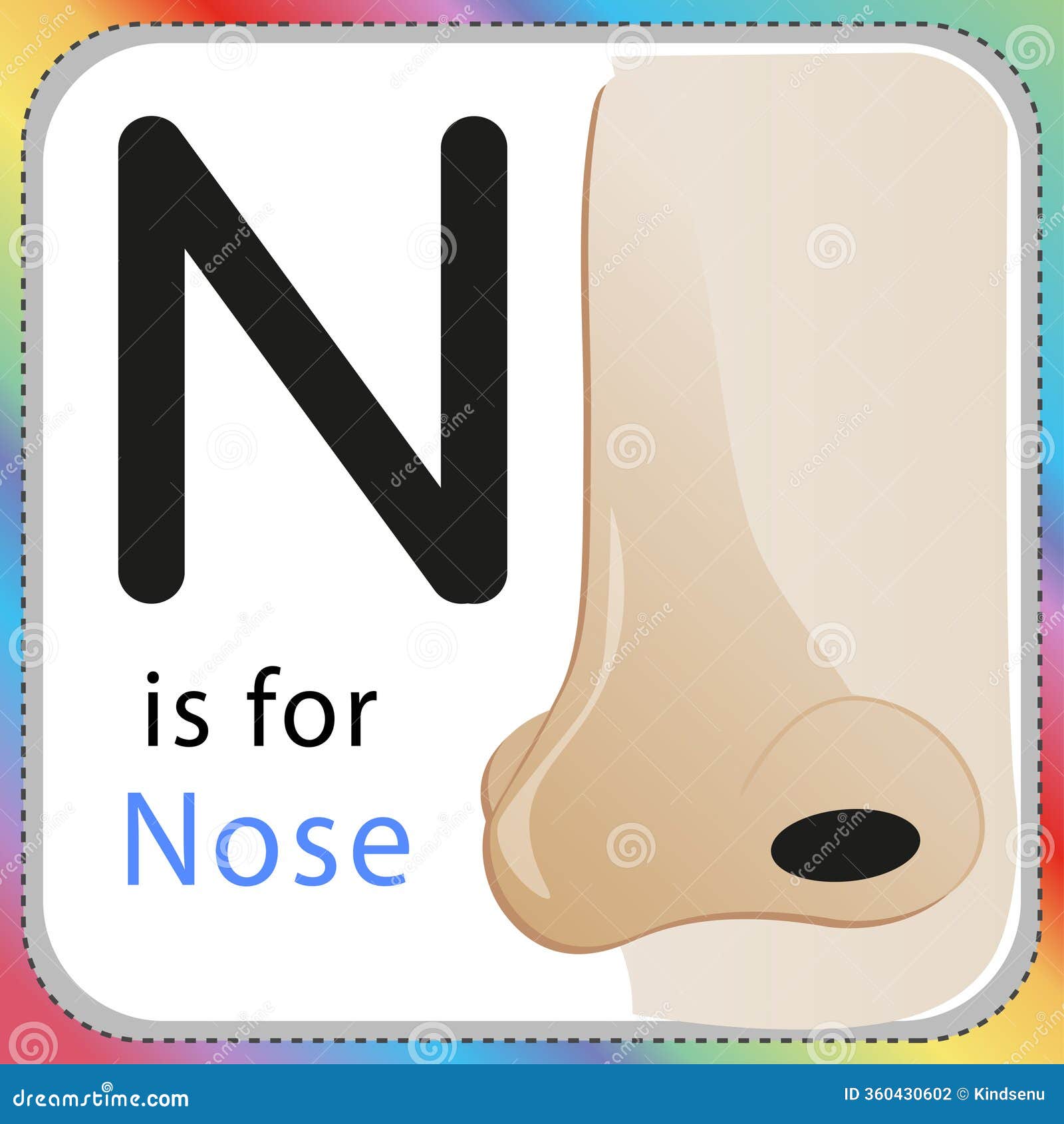 Flashcard Letter Nose Stock Illustrations – 33 Flashcard Letter