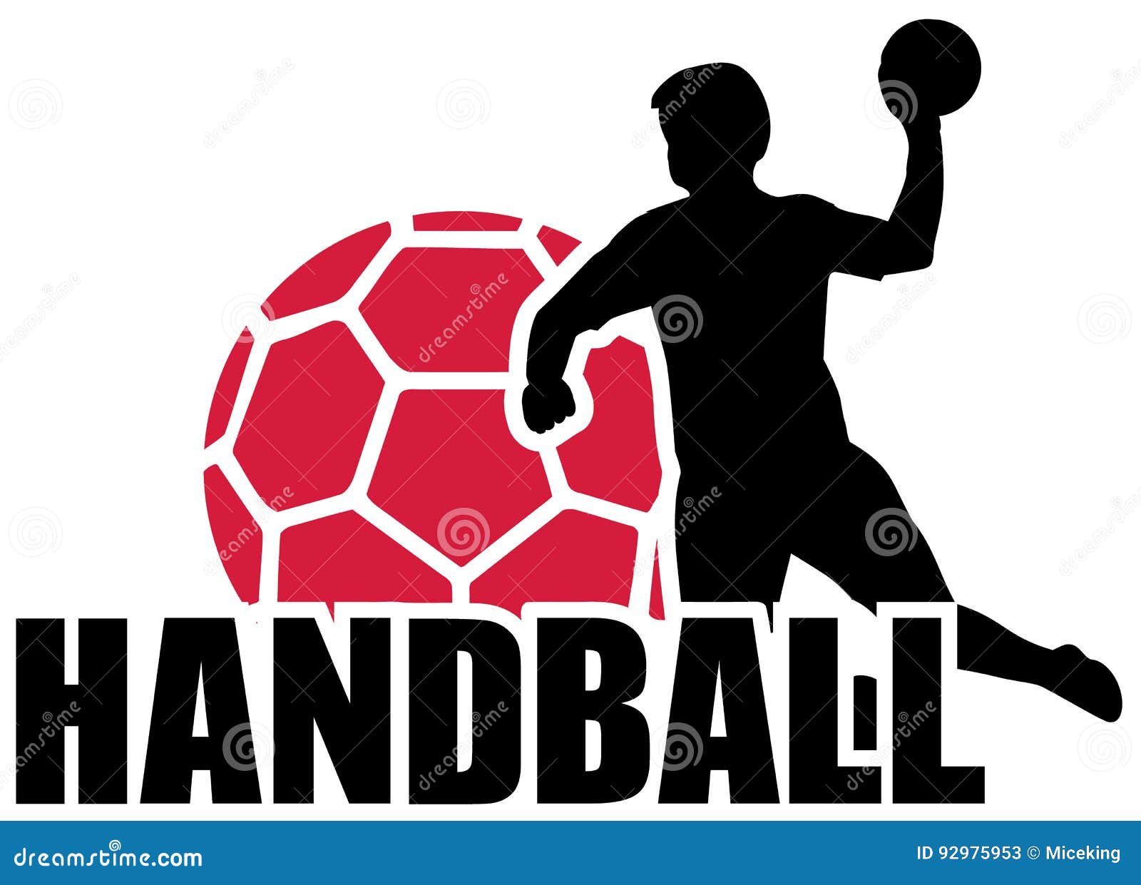 Handballgesetzter SchattenbildBall Vektor Abbildung Illustration