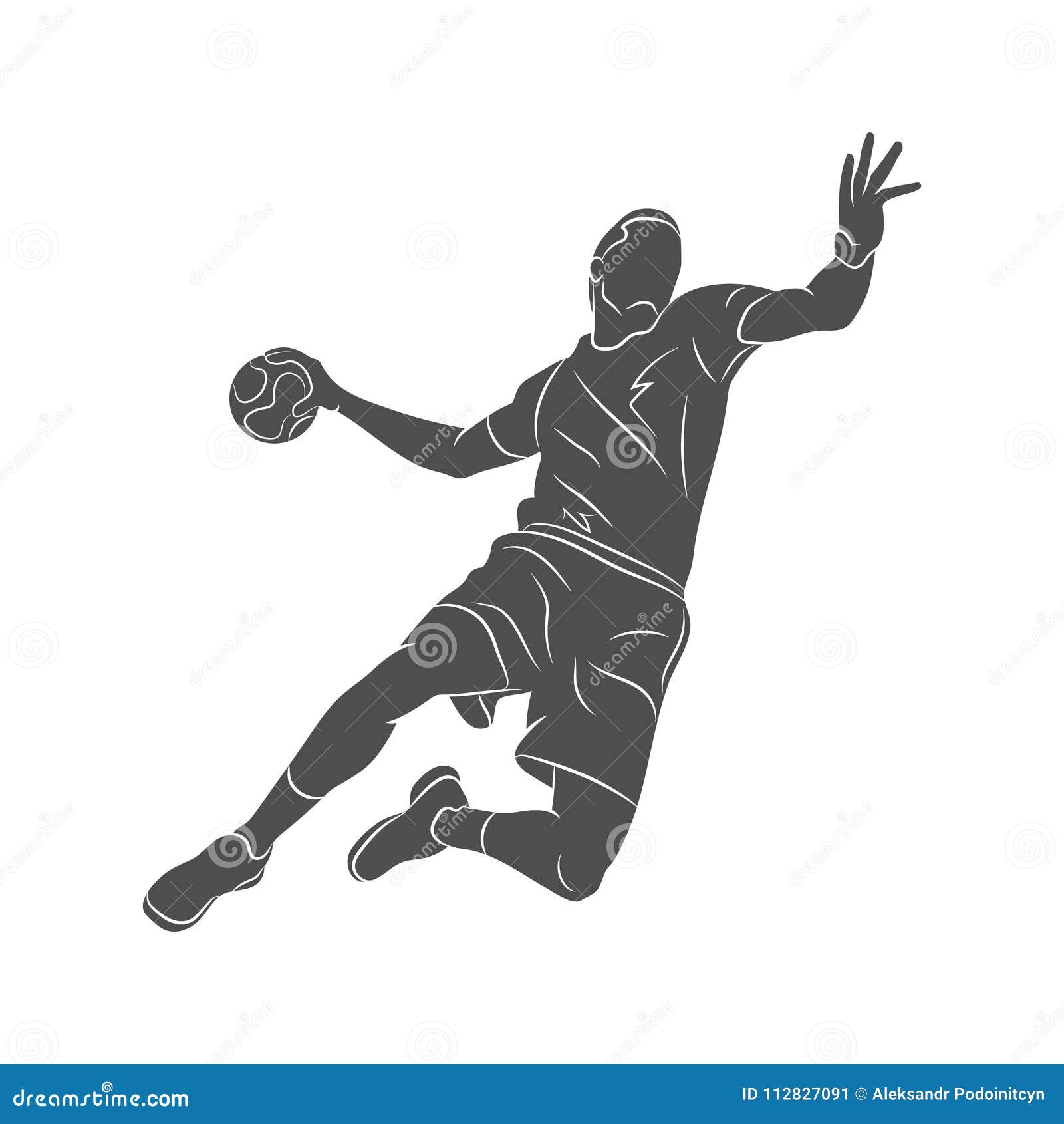 Handball player abstract stock vector. Illustration of match - 112827091