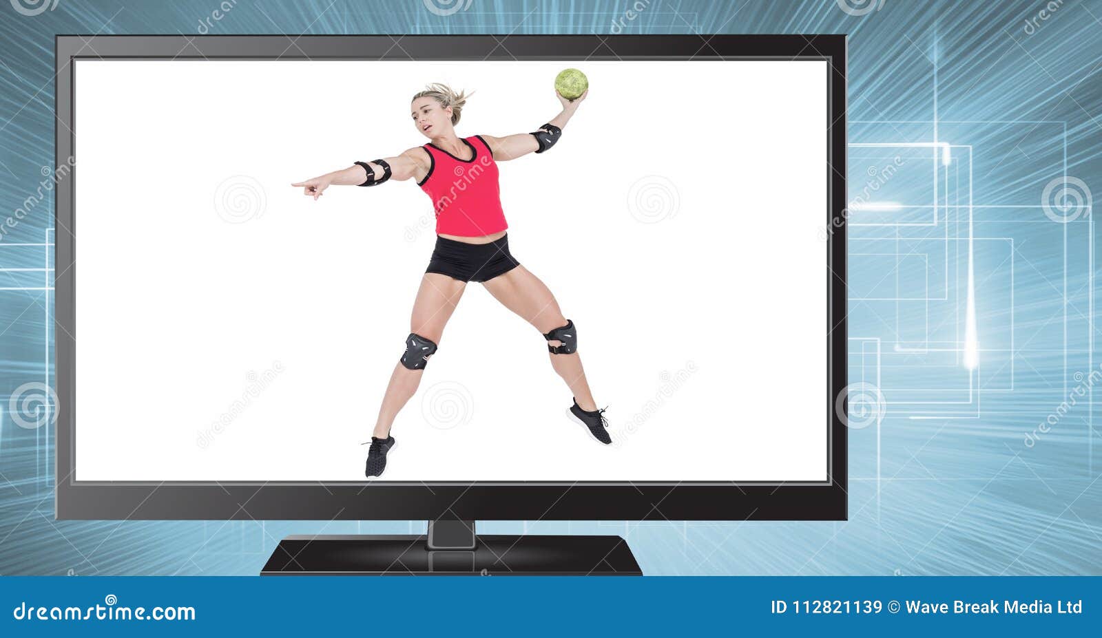 Handball Volleyball on Television Stock Image Image of advertisement