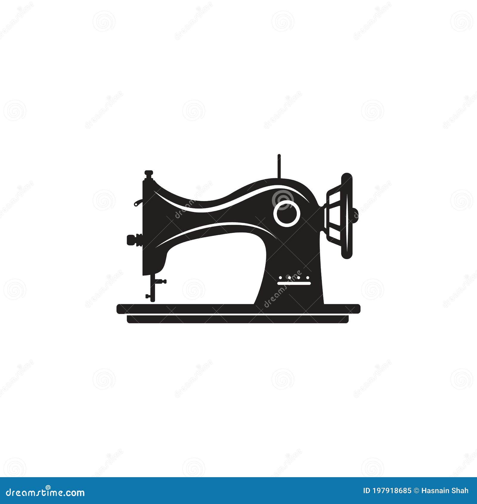 Máquina De Coser Manual Ilustración Simple De Máquina De Coser