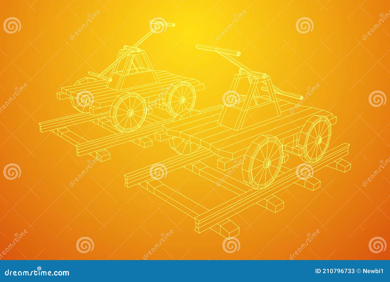 handcar transportation. draisine or rail vehicle