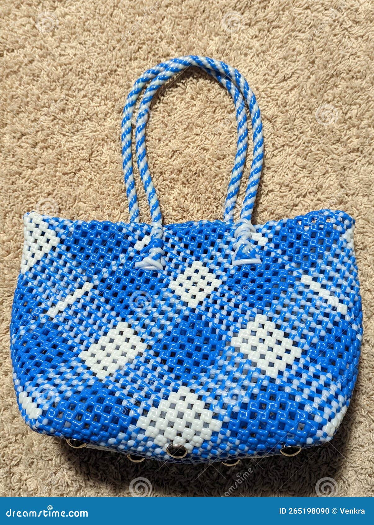 Handcrafted Blue Wire Bag from India Stock Photo Image of jewellery