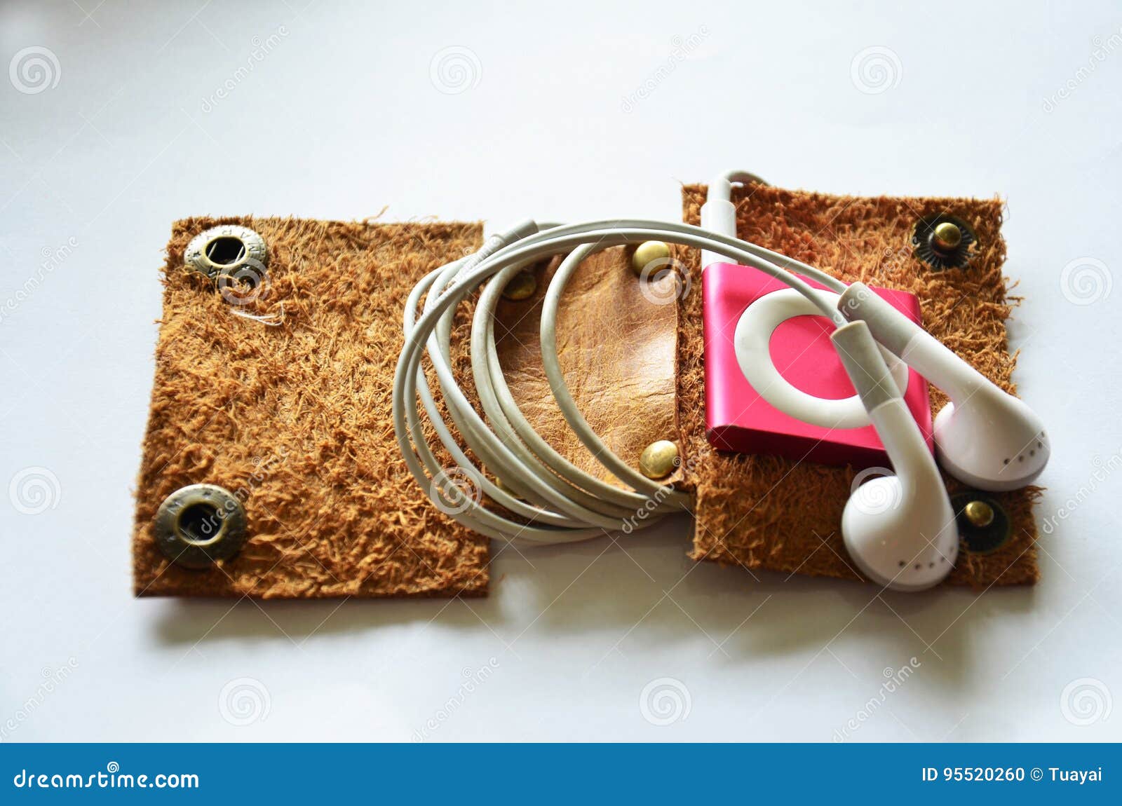Handcrafted Genuine Leather Pocket for Keep Earphone Cable Editorial Image Image of genuine