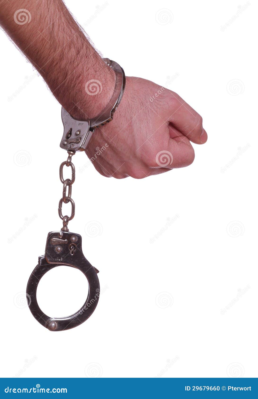 Handcuff on hand stock photo. Image of custody, legal 29679660
