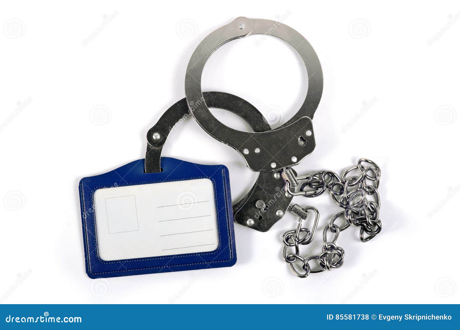 Handcuffs with Chain and Name Tag Stock Photo Image of embodiments