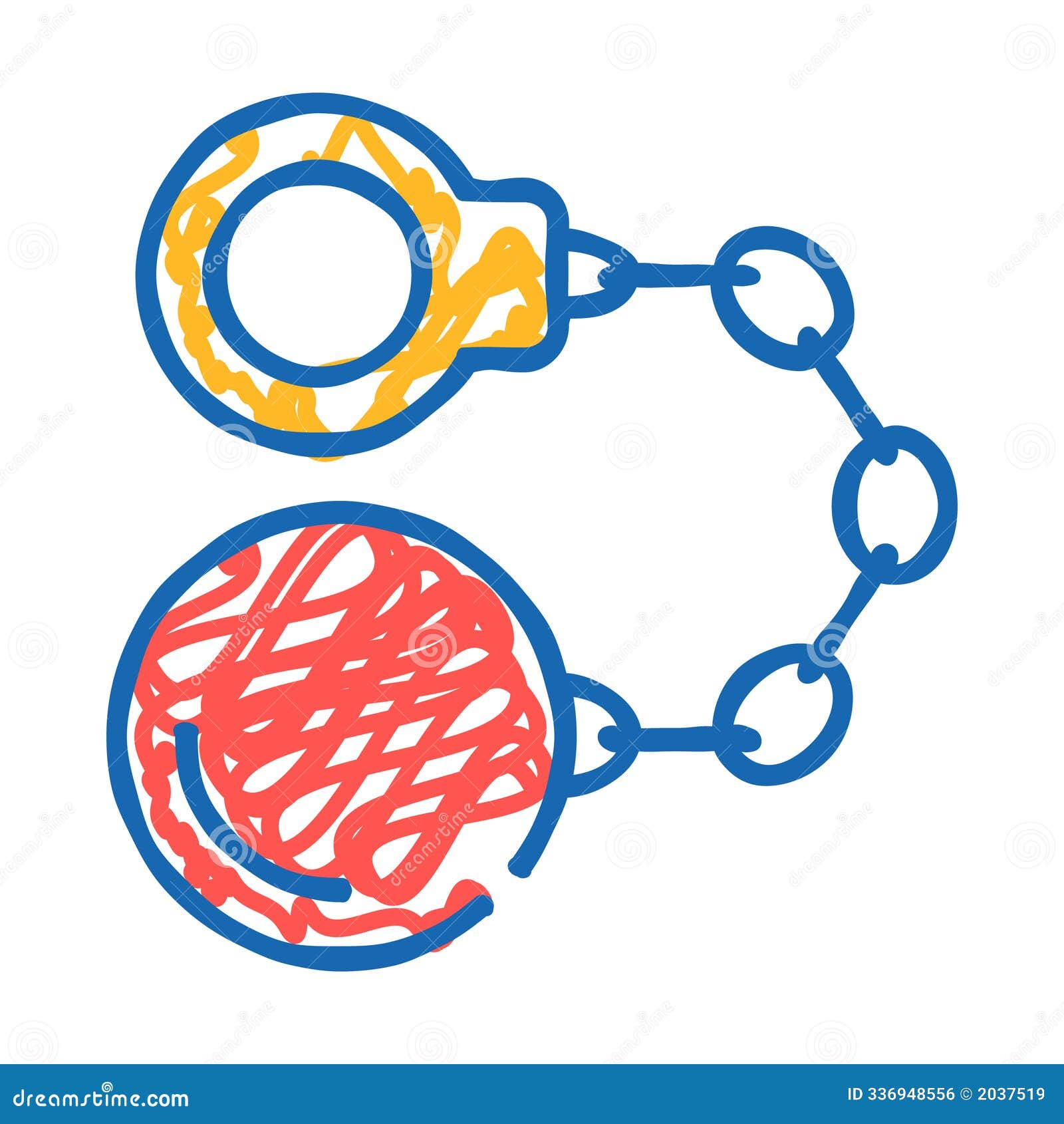 handcuffs with core icon doodle 