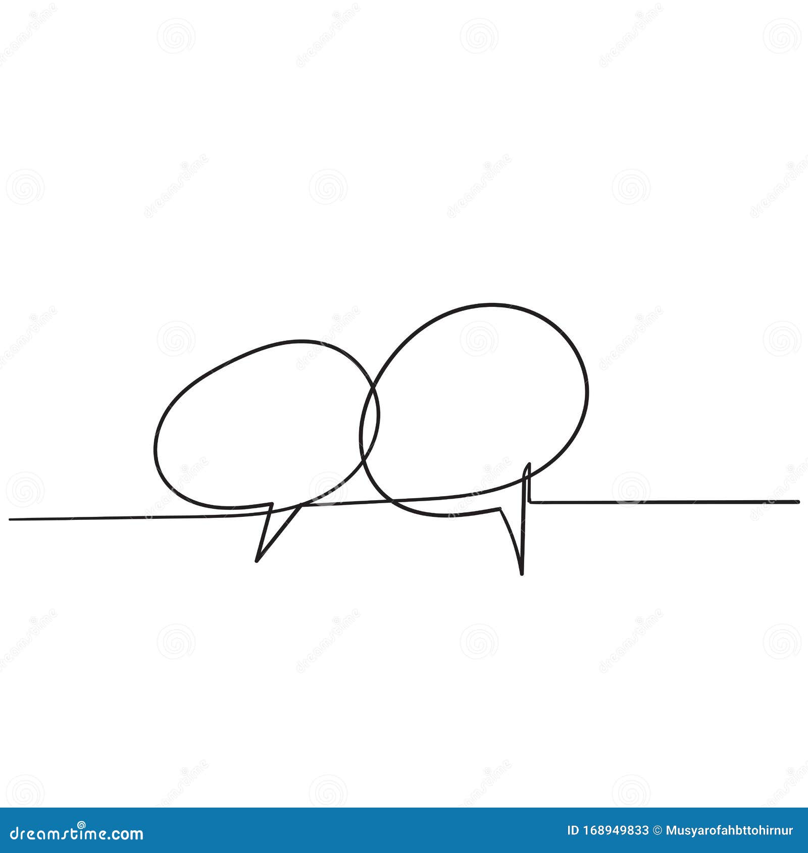 handdrawn bubble speech  with one single line style