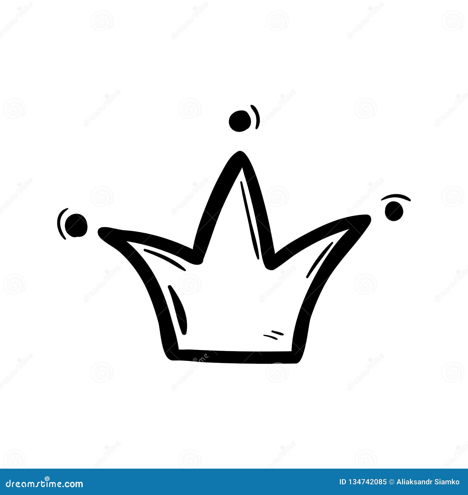 Handdrawn Crown Doodle Icon. Hand Drawn Black Sketch. Sign Cartoon ...