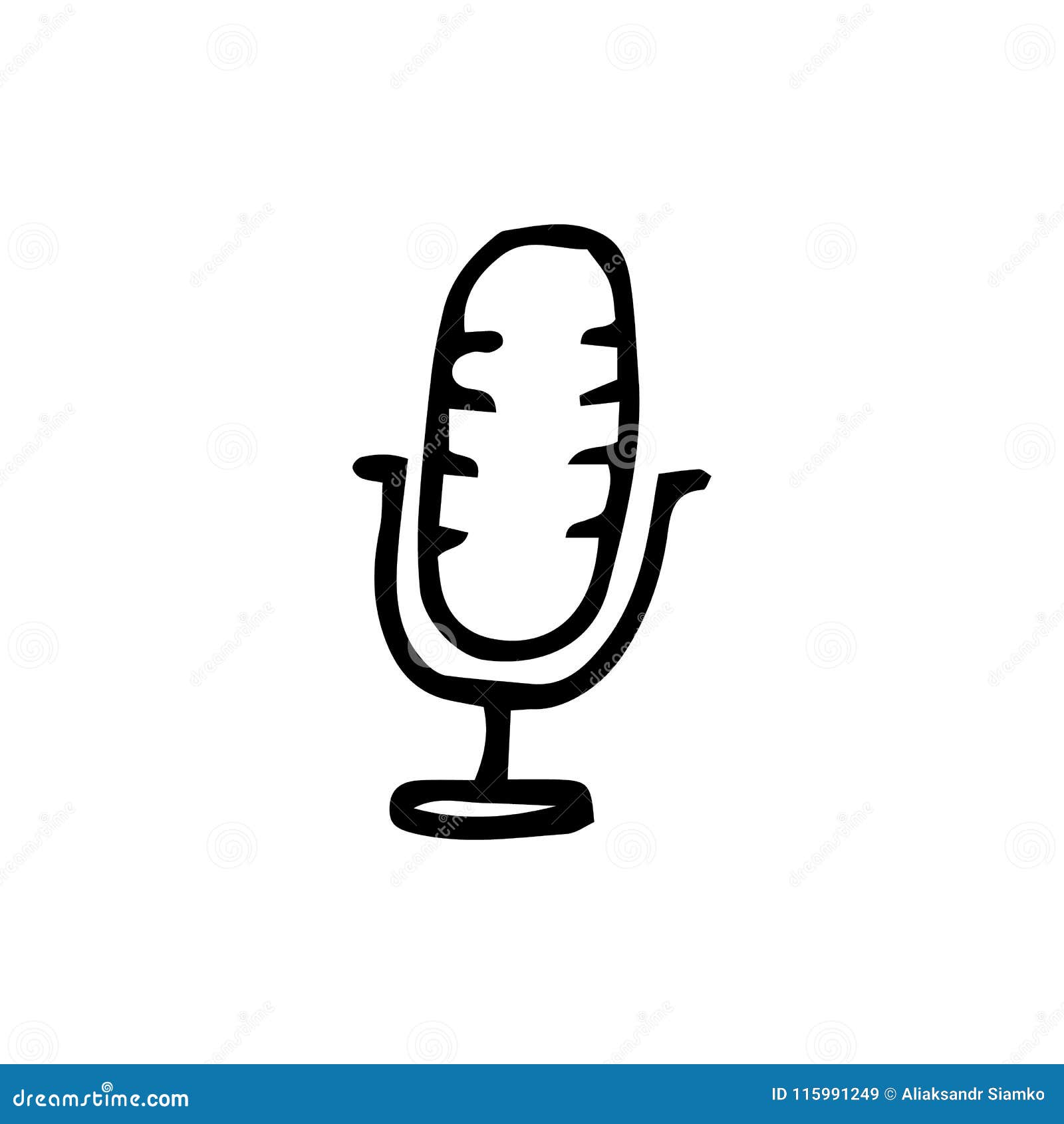 Download Handdrawn Doodle Microphone Icon. Hand Drawn Black Sketch ...