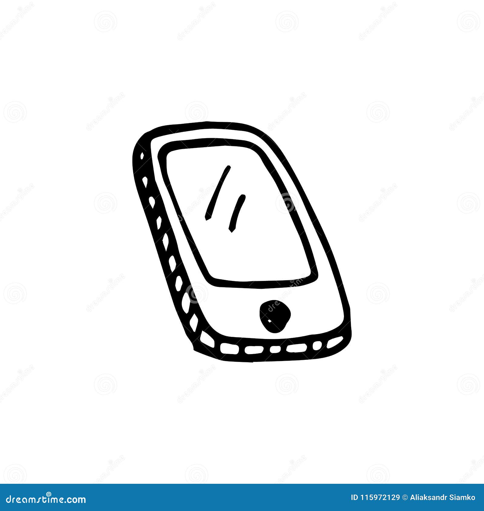Download Handdrawn Doodle Phone Icon. Hand Drawn Black Sketch. Sign ...