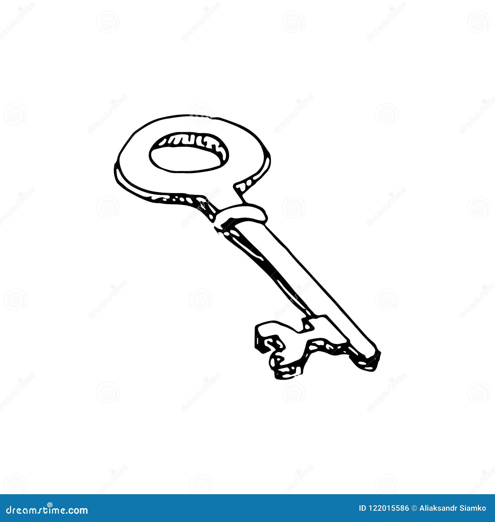 handdrawn key doodle icon. hand drawn black sketch. sign .