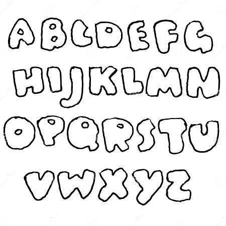 Handdrawn Pen Contours Bold Font. Modern Grunge Lettering. Vector 866