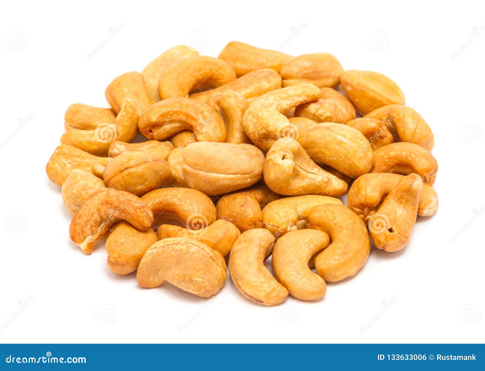 handful of roasted cashew seeds anacardium occidentale without shell