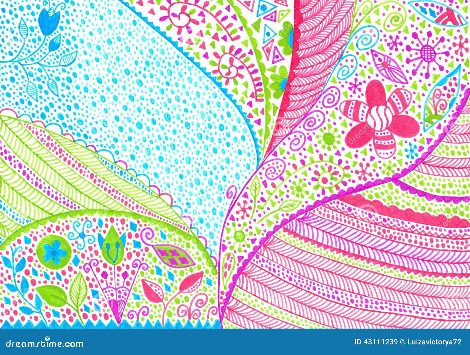 Handgemachte Abstrakte Grafik Gemalter Filzstift Stock Abbildung