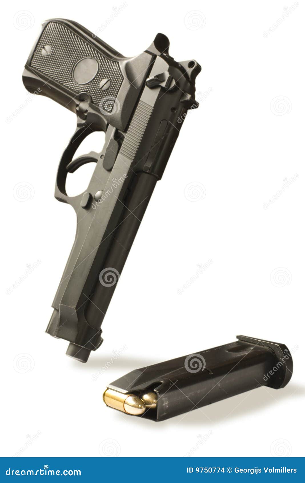 Handgun and magazine stock photo. Image of semi, clipping 9750774