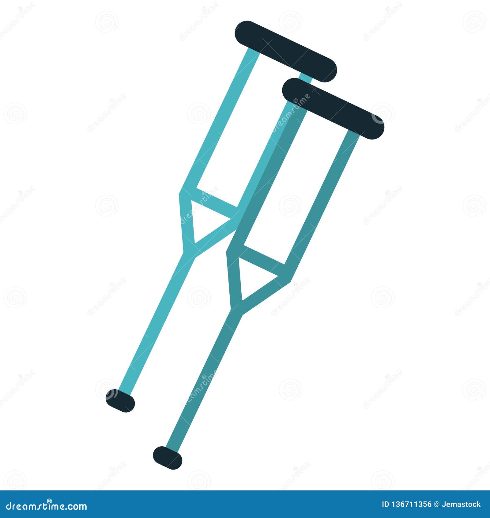 Handicap crutches symbol stock vector. Illustration of patient 136711356