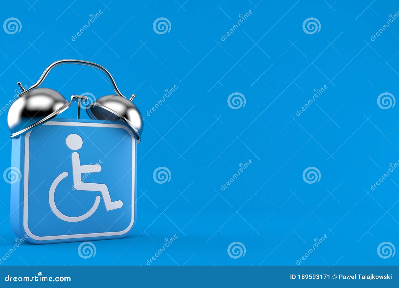 Handicap Symbol with Alarm Clock Stock Illustration Illustration of