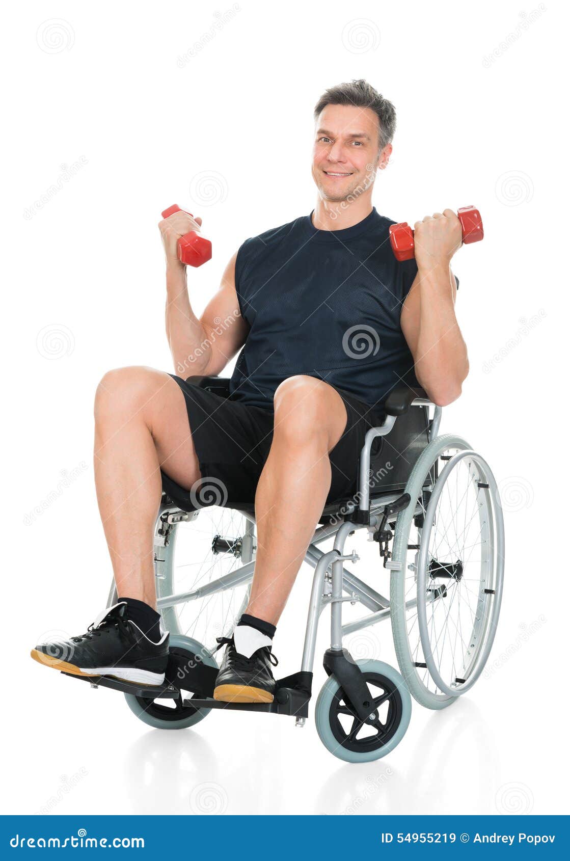 Handicapped Man on Wheelchair Working Out Stock Image - Image of ...