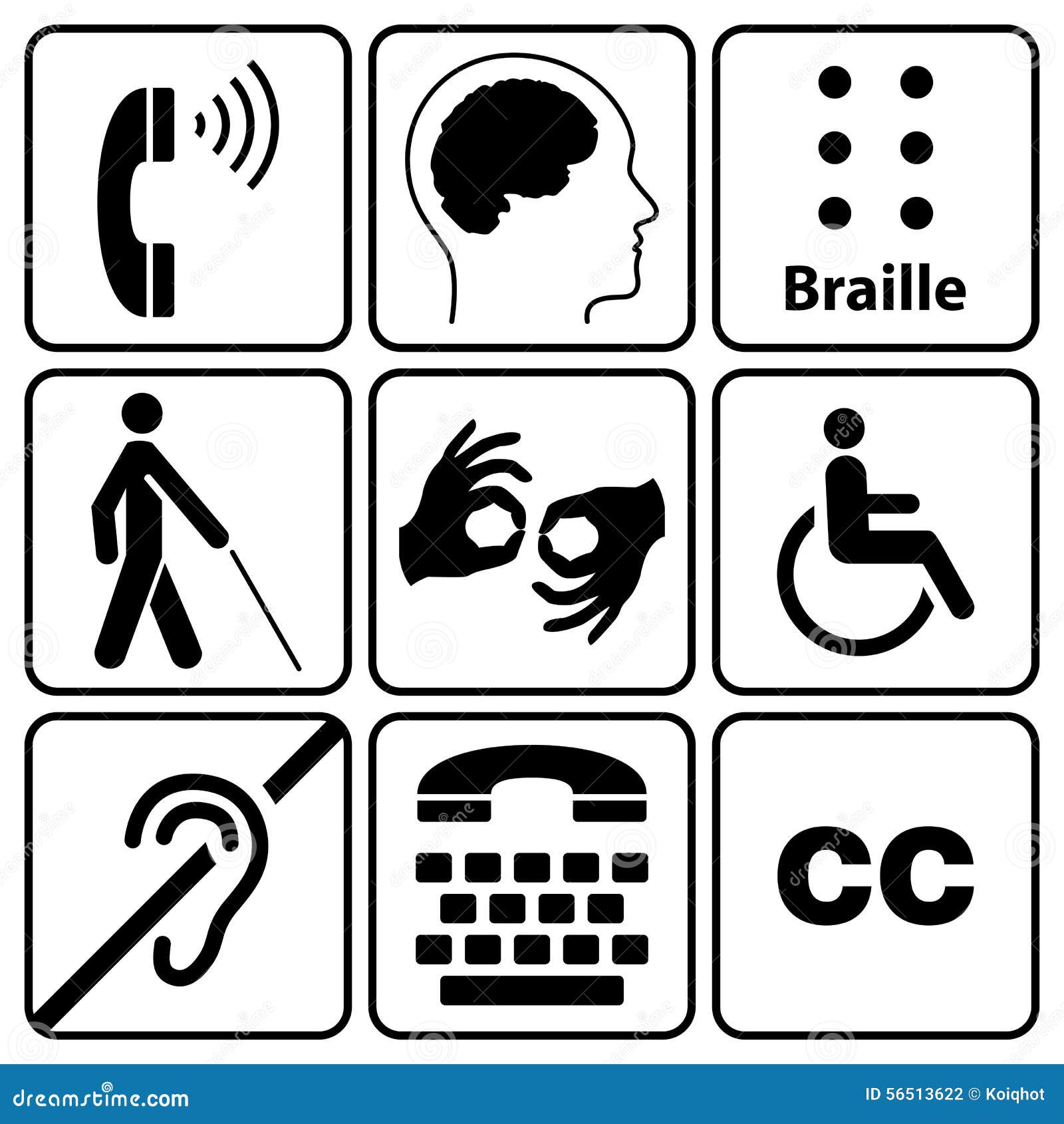 Handikappsymbol Och Teckensamling Vektor Illustrationer Handikappsymbol Och Teckensamling Vektor Illustrationer