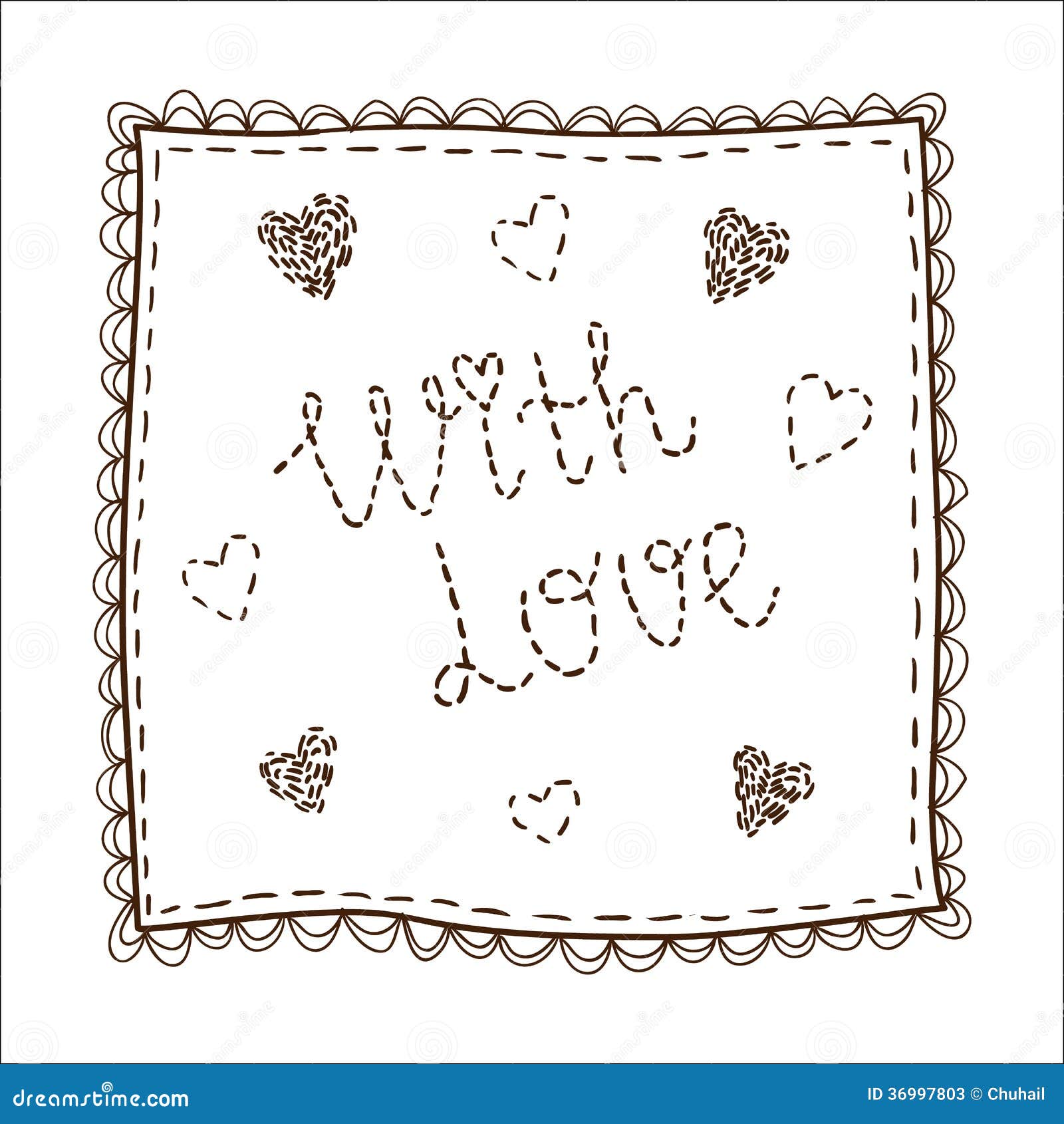 Handkerchief with Embrodery. Stock Vector - Illustration of february