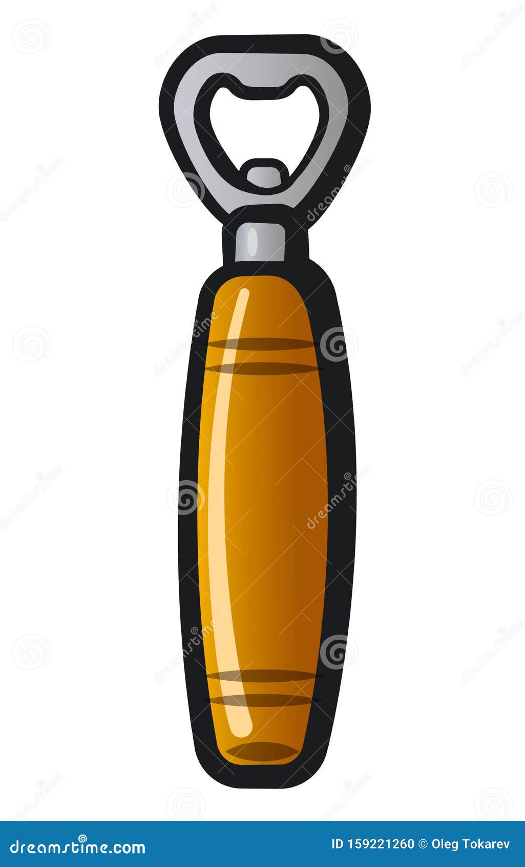 Handle bottleopener stock vector. Illustration of wood 159221260