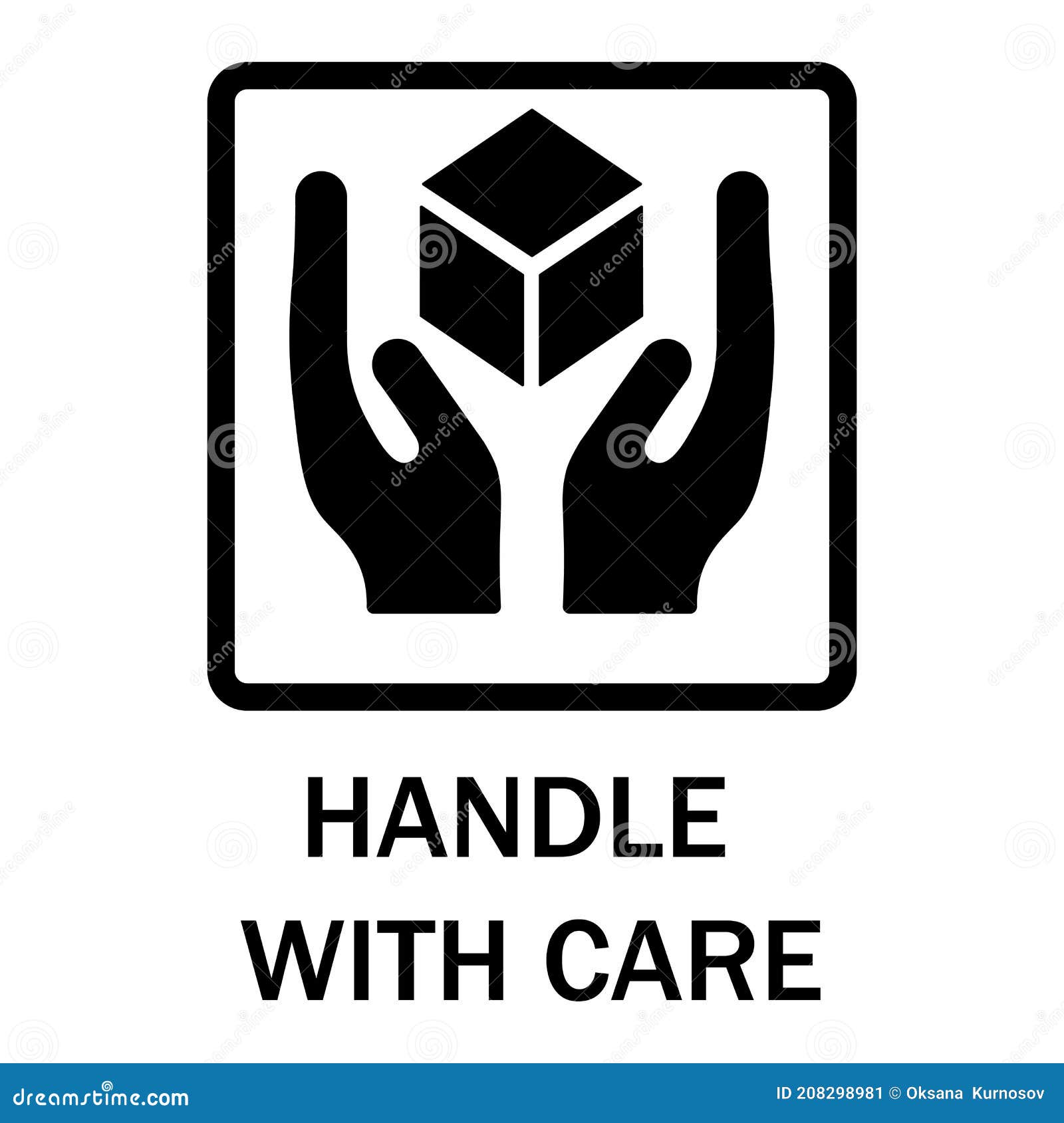 Handle with Care Sign, with Caution, with Care on a White Background Stock  Vector - Illustration of isolated, merchandise: 208298981