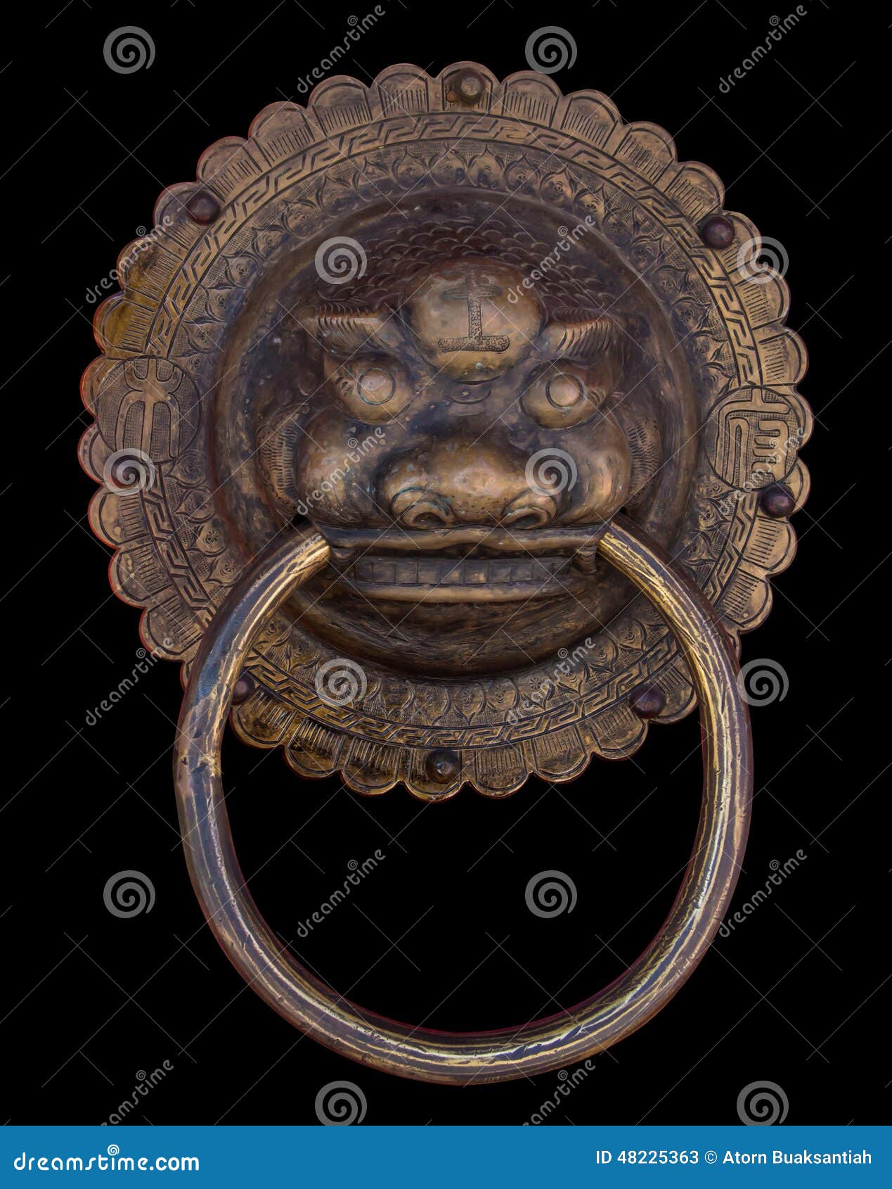 Handle Door Chinese Vintage Style Stock Image Image of entrance