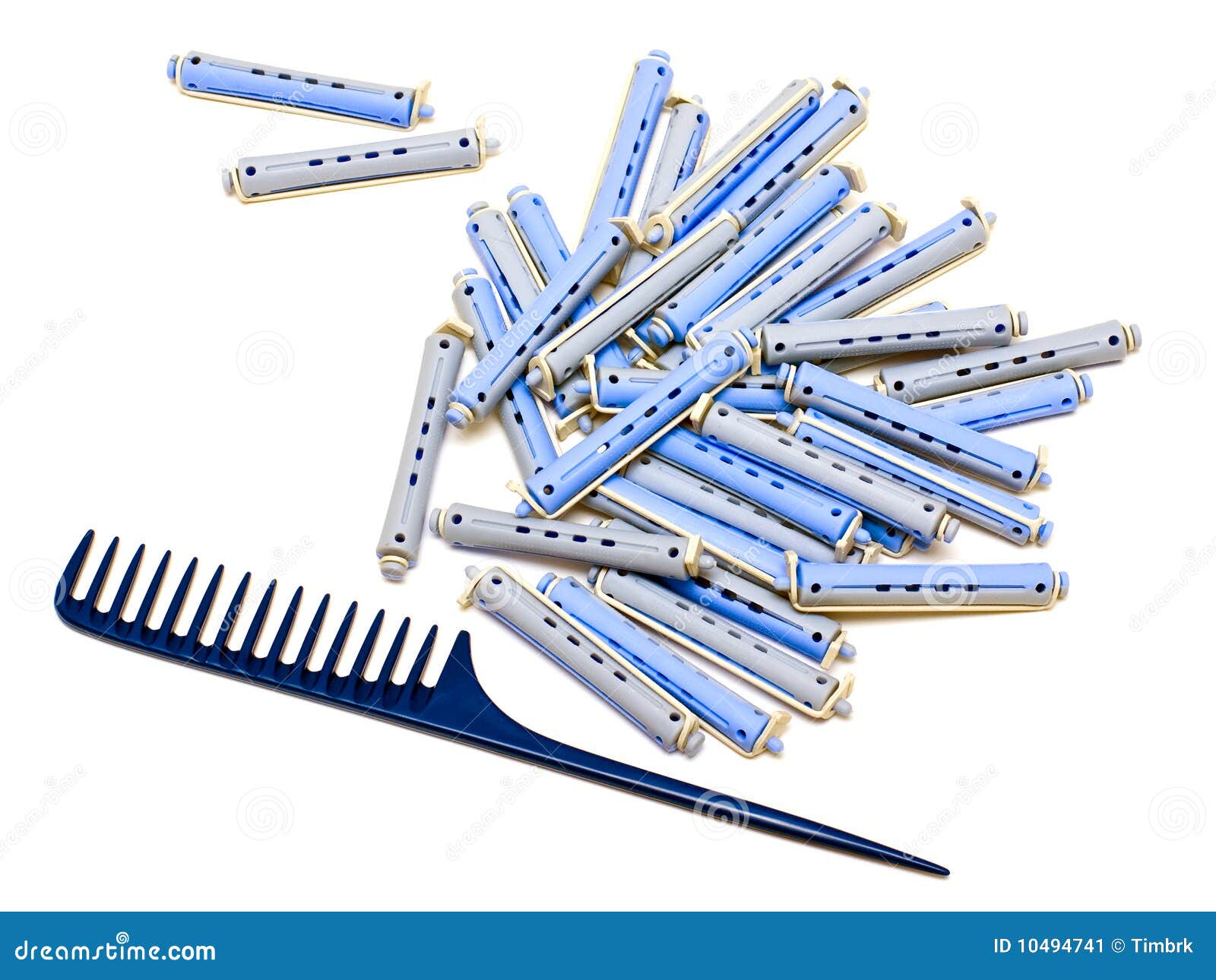 Handle Rake and Hair Rollers Stock Image Image of accessory, curlers