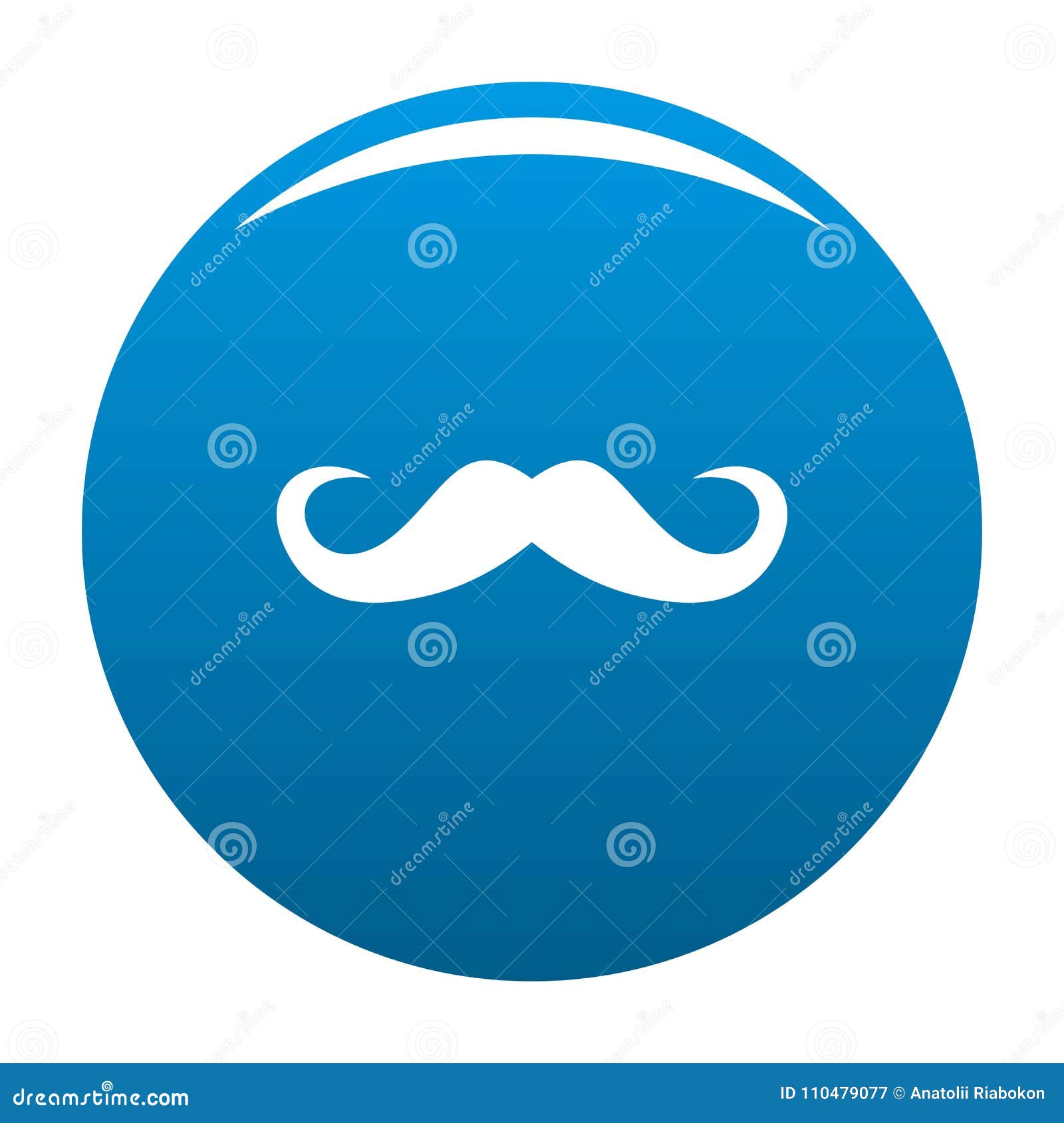 Handlebar Mustache Icon Blue Vector Stock Vector - Illustration of icon ...