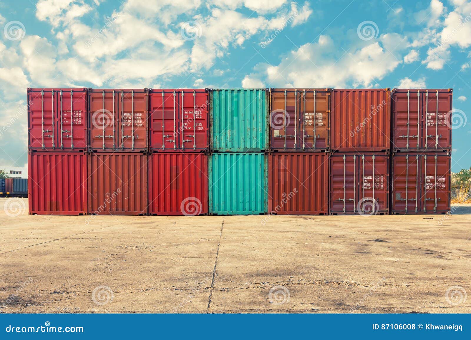 handling stack of container shipping, transportation business.