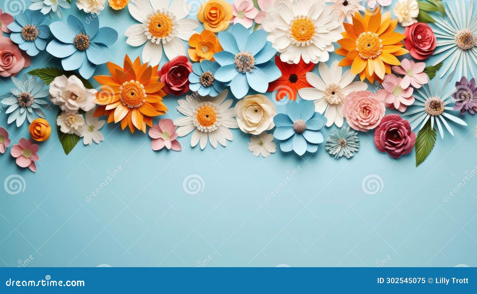 Handmade 3d Paper Flowers in Pastel Colors Stock Image Image of