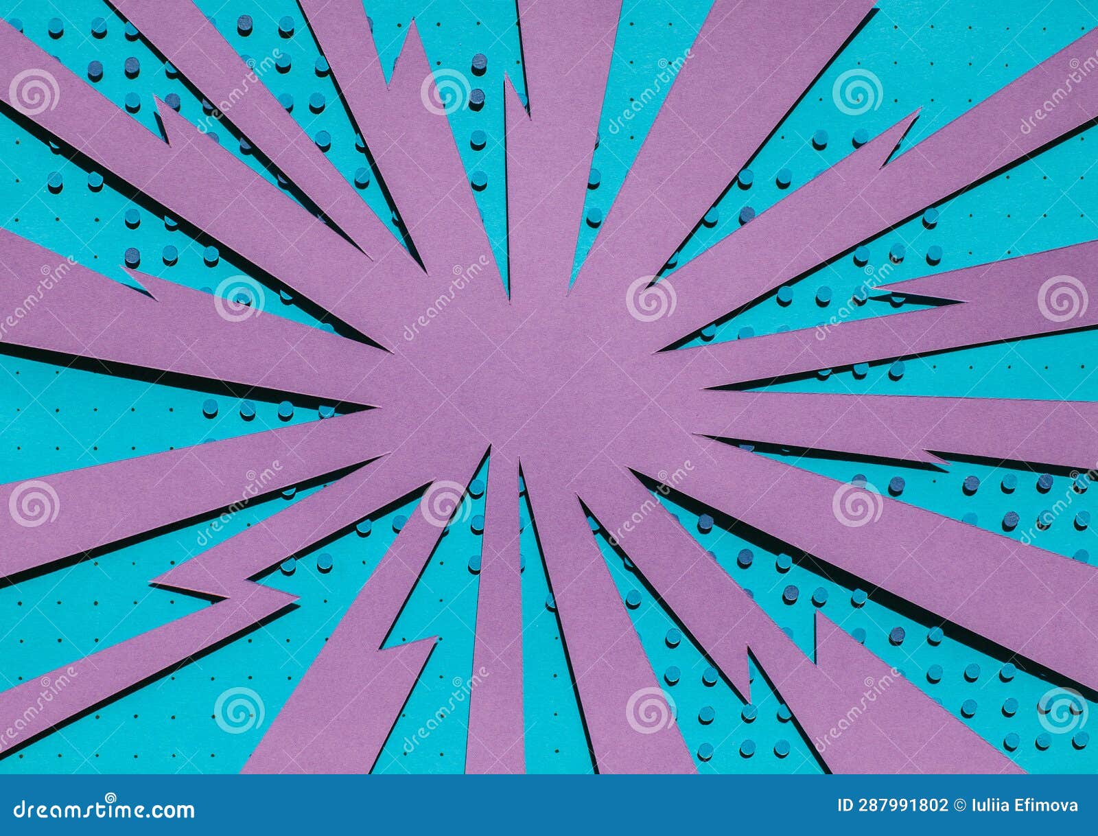 Handmade colorful paper cut background. Pop art and comic concept. Blue and  yellow colors. Stock Photo
