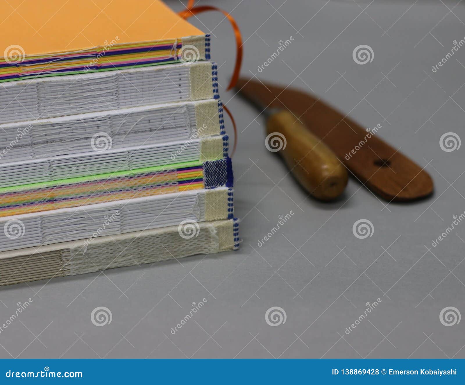 The bookbinding process stock photo. Image of tools 138869428