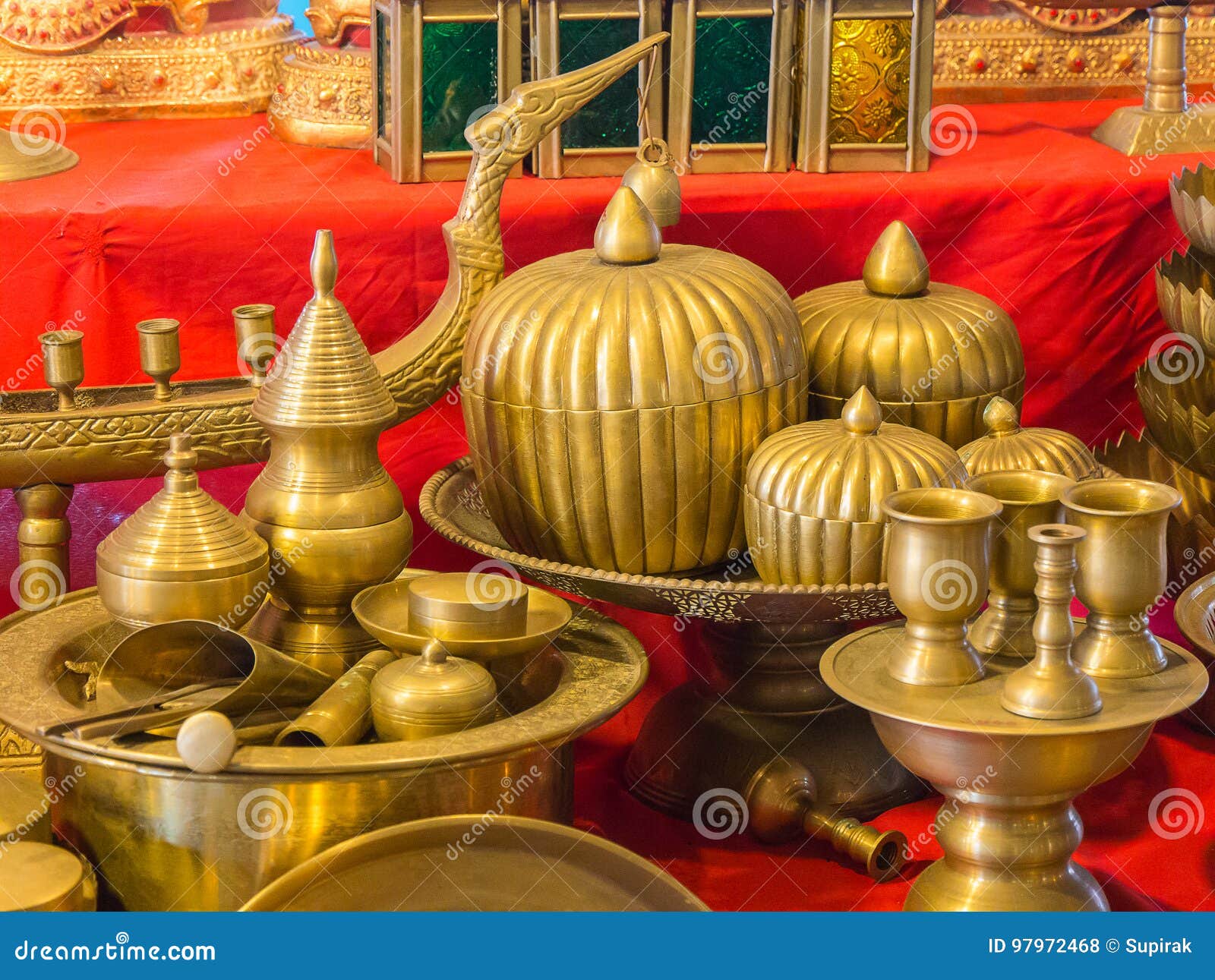 Handmade brass shops. stock photo. Image of culture, vintage 97972468