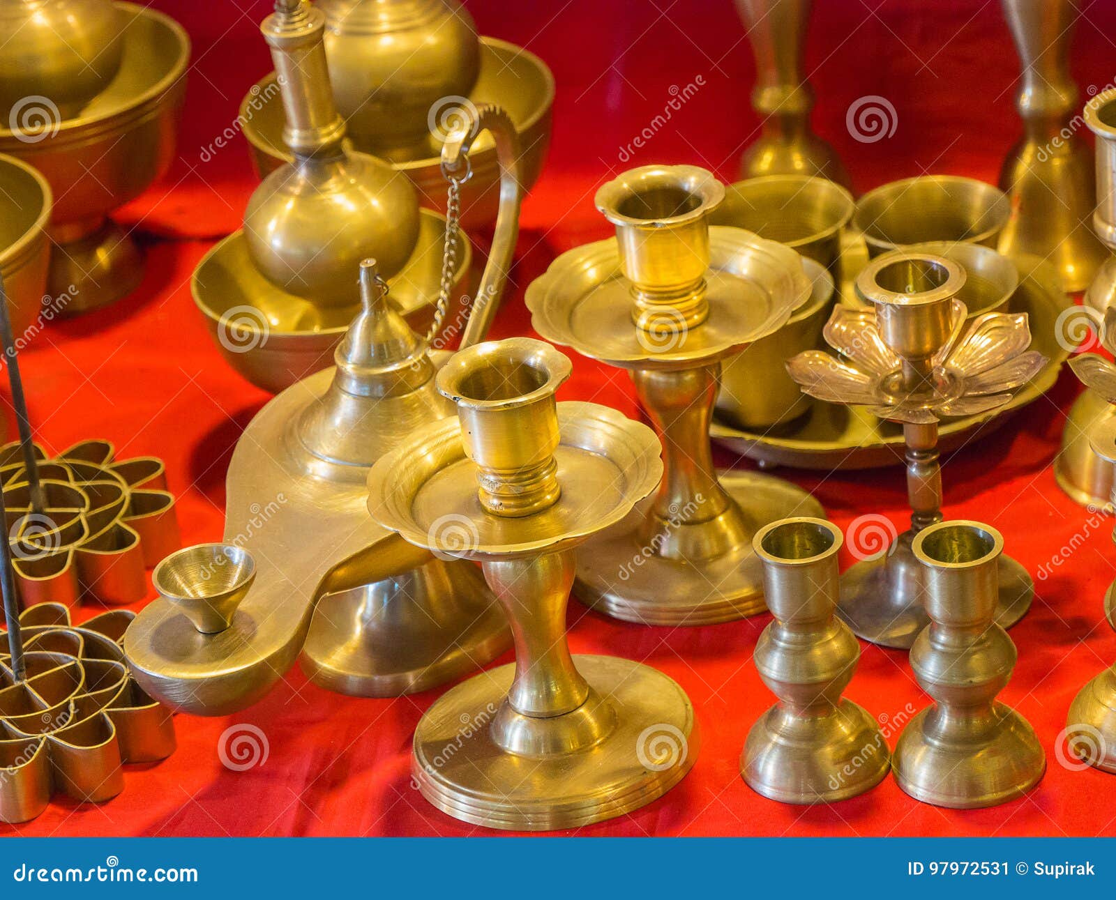 Handmade brass shops. stock image. Image of market, objects 97972531