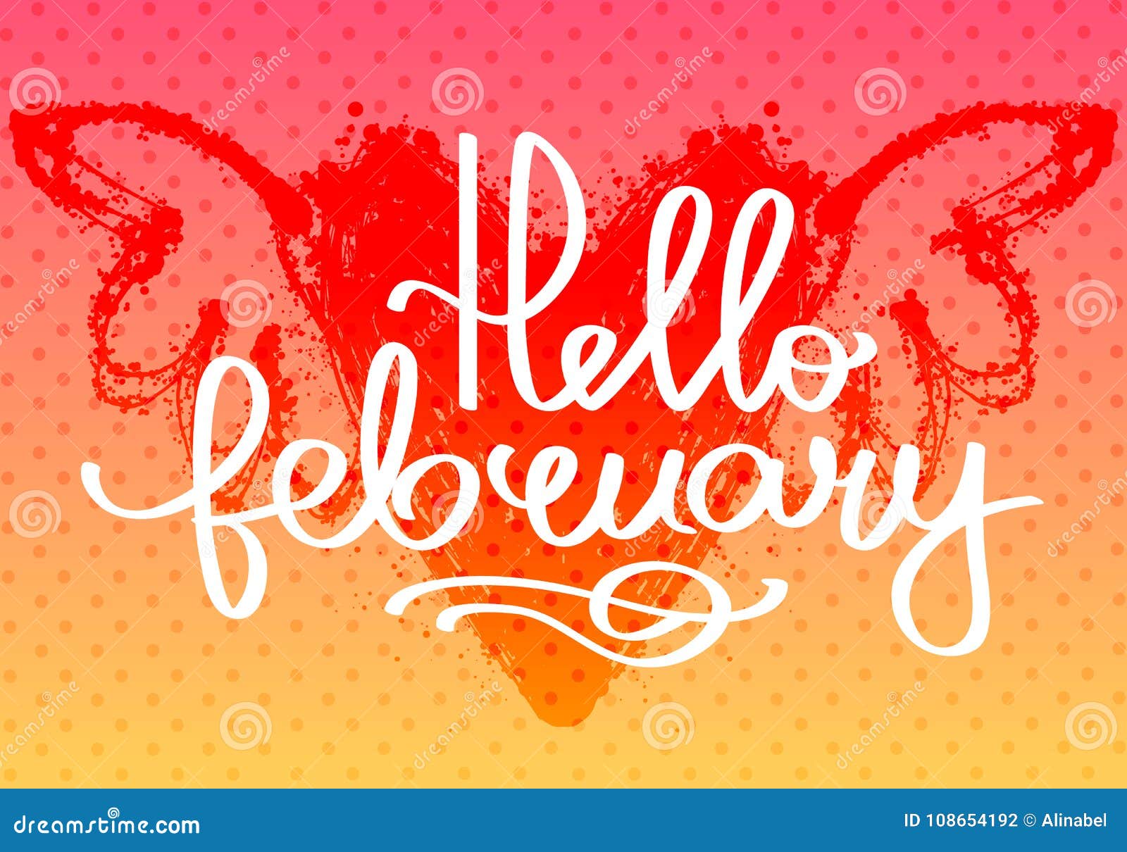 Handmade Vector Calligraphy and Text Hello February Stock Vector ...