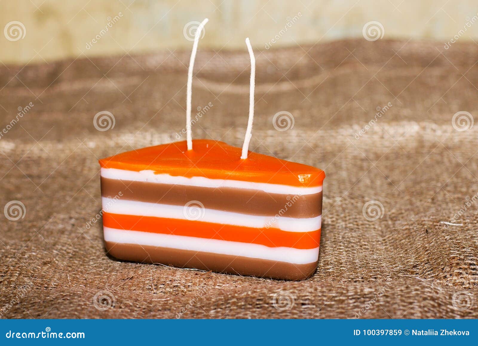Handmade Candles in the Shape of a Cake Stock Image Image of pine
