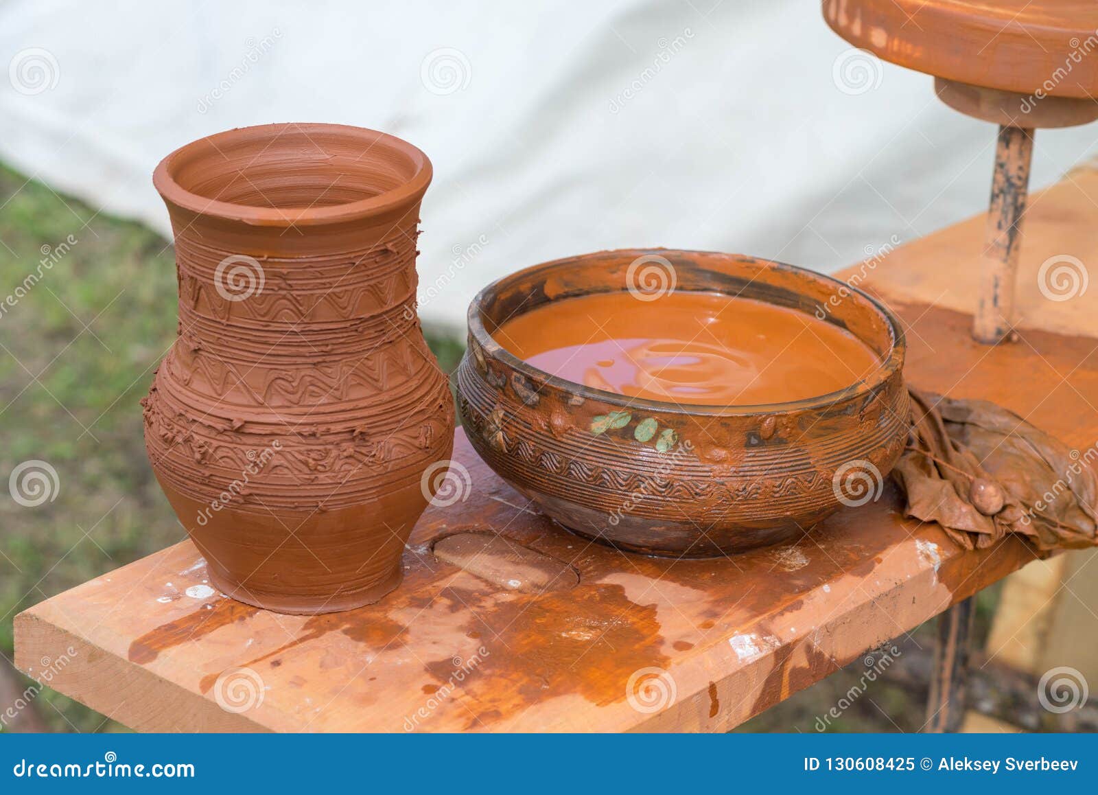 Handmade Ceramic Crafted Clay Pot and Jar Stock Image Image of design