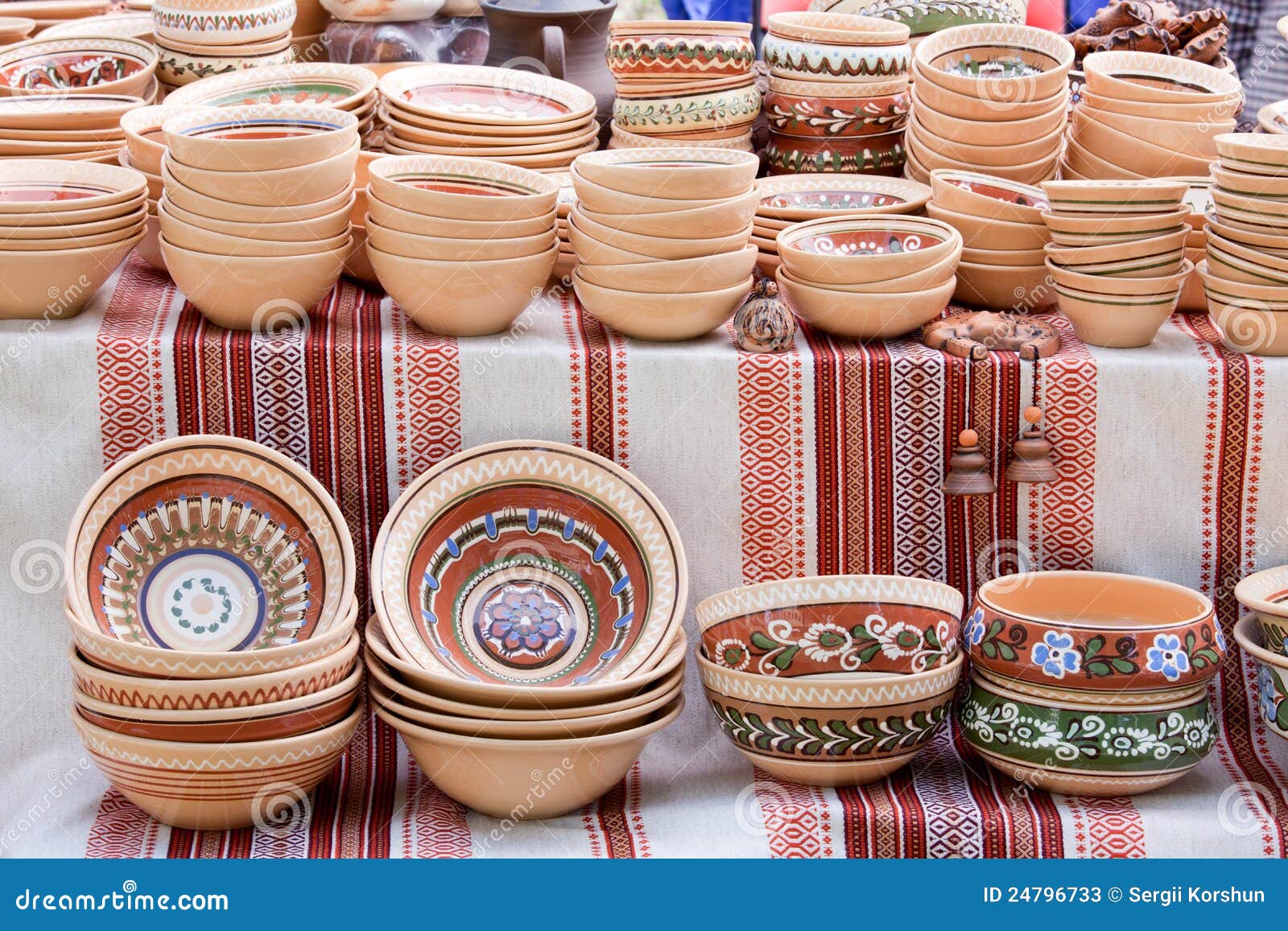 Handmade Ceramics Souvenirs at Handicraft Market Stock Image Image of