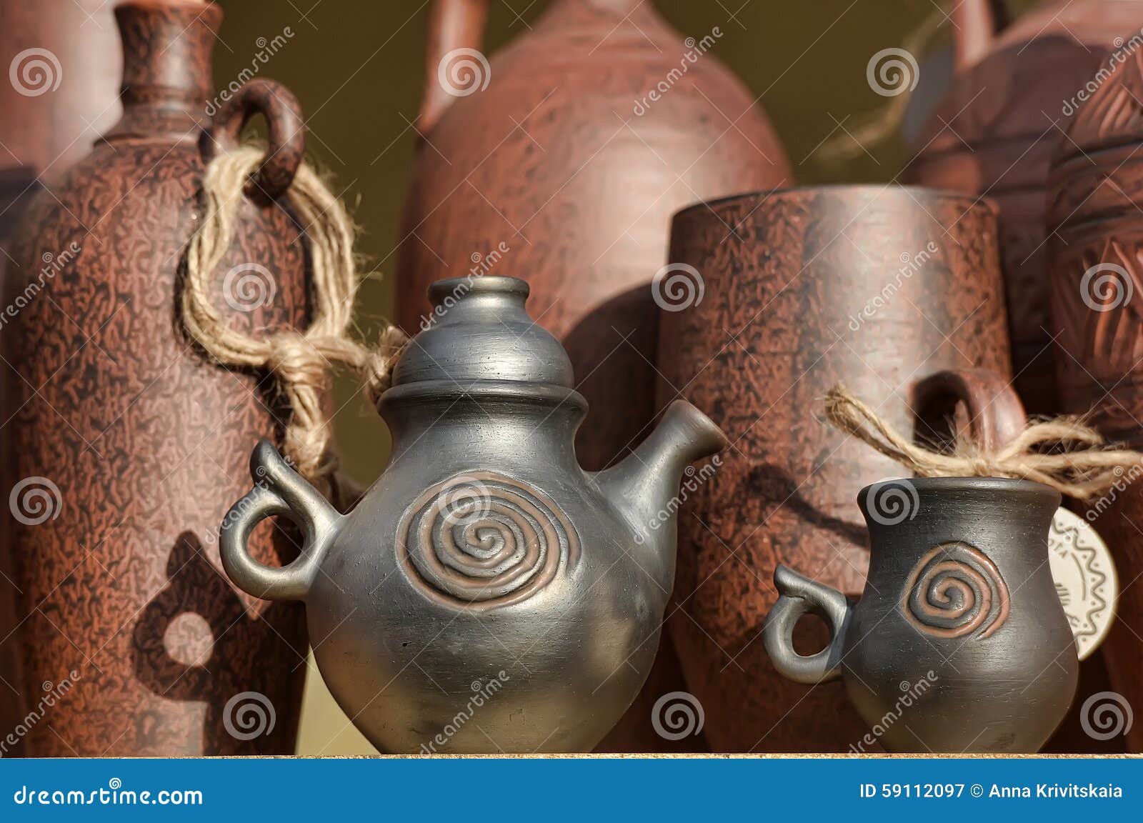 Handmade clay pots stock image. Image of indigenous, native 59112097